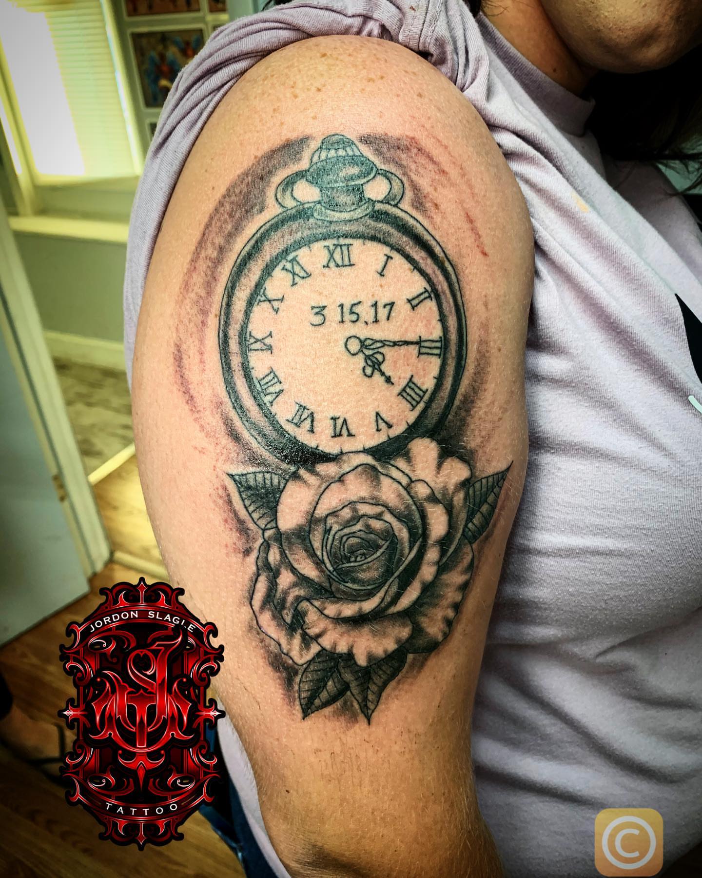 Tattoo by @jordonslagletattooer — black_and_grey, realism