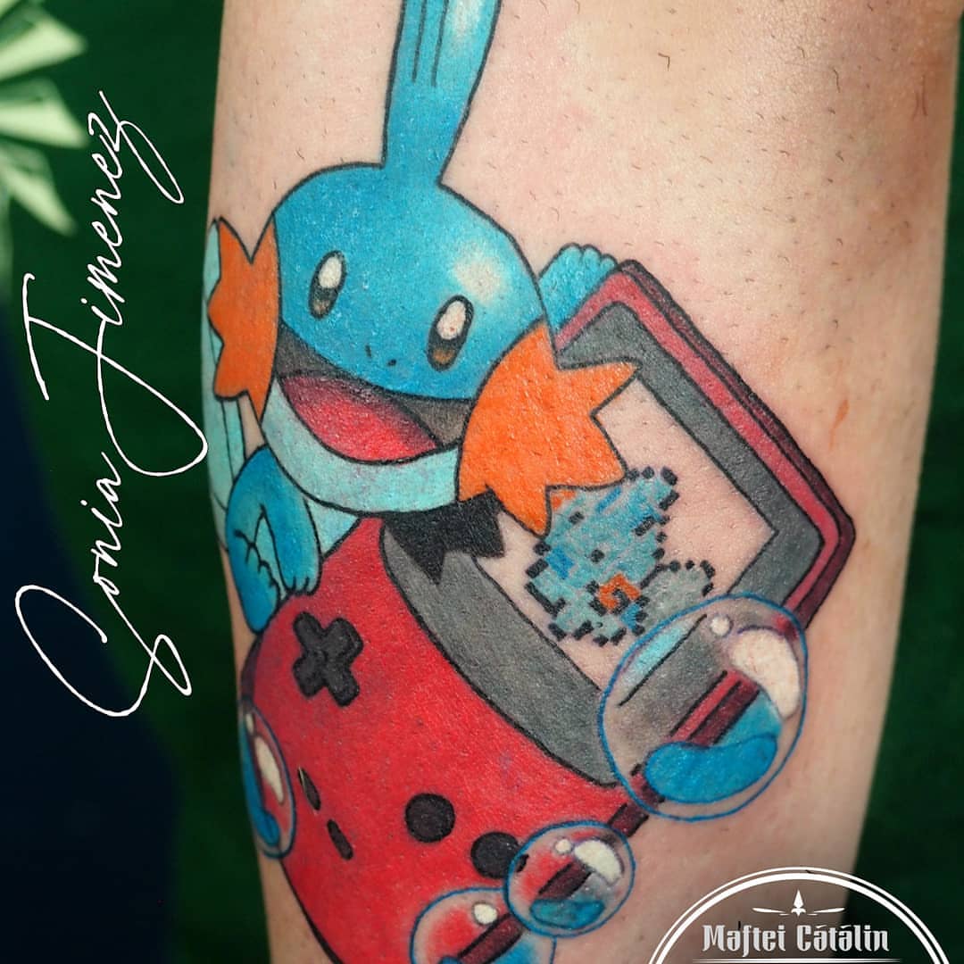 Squirtle dotwork tattoo on the forearm by Sonia