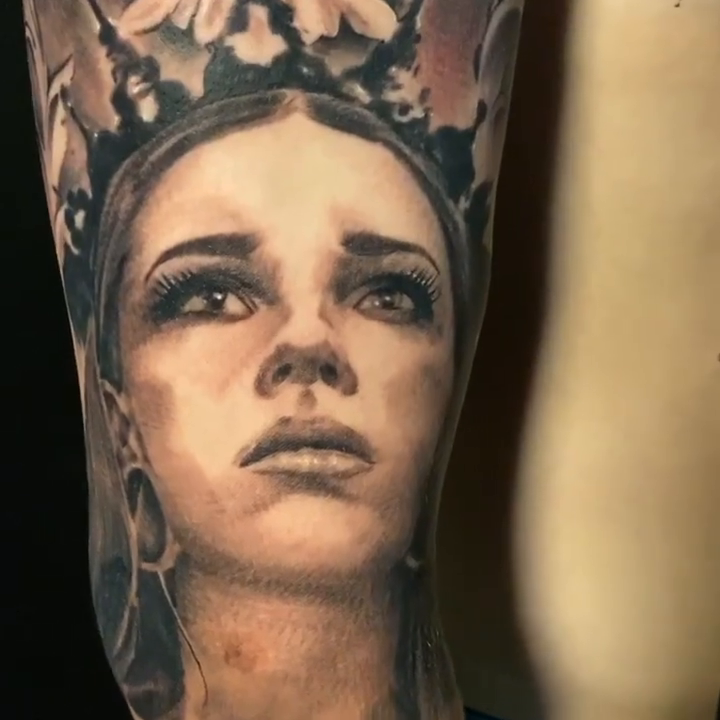 Tattoo by @augiestakes — realism, black_and_grey