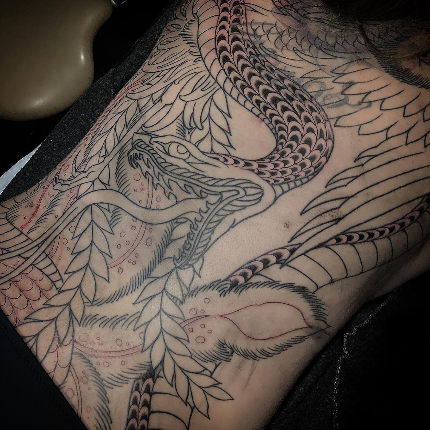 Dragon japanese irezumi tattoo on the back by Jay Breen