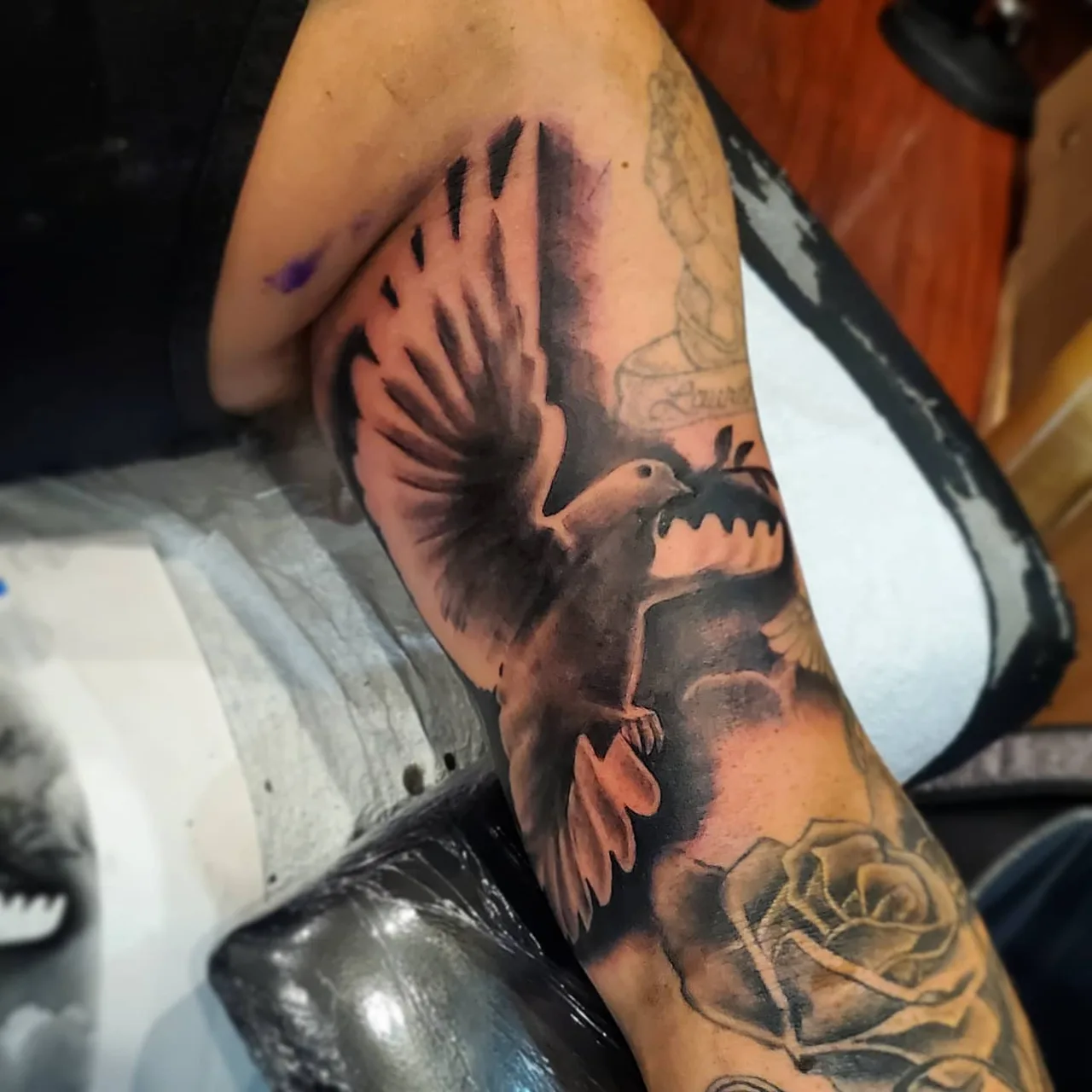Tattoo by @tattoosbyxavier — black_and_grey, realism