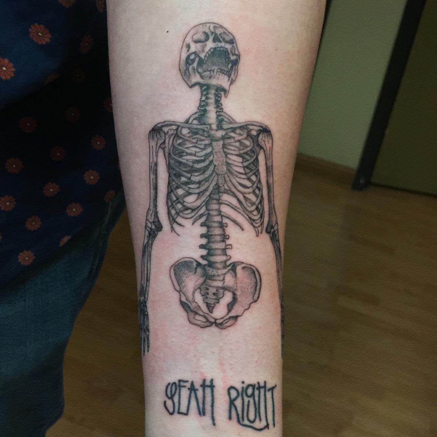 Skeleton realism tattoo on the forearm by 𝕭𝖗𝖞𝖈𝖊 𝖂𝖎𝖑𝖑𝖎𝖆𝖒