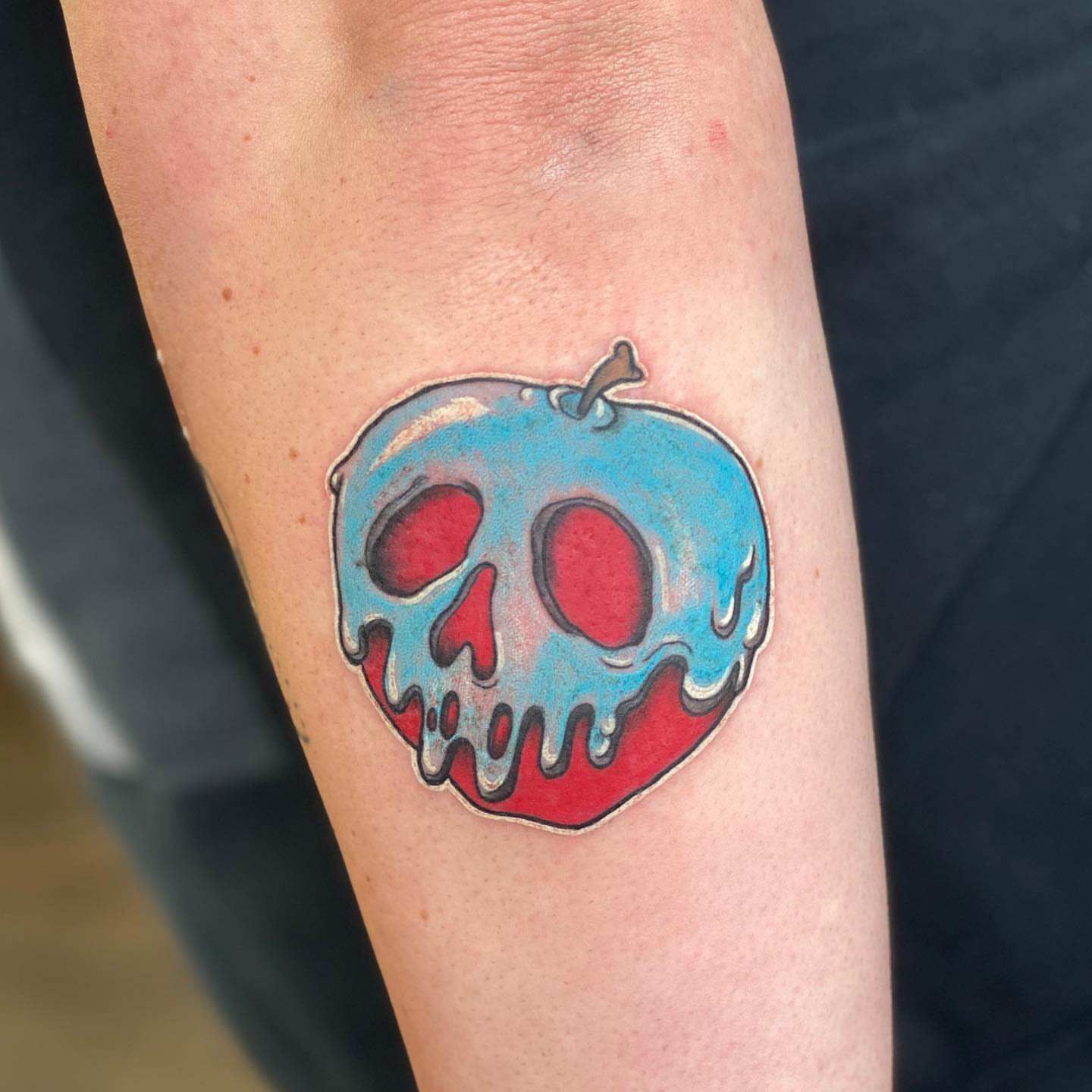 Poison apple dotwork tattoo on the forearm by 𝕤𝕒𝕣𝕒𝕙 𝕞𝕠𝕣𝕒𝕟📌, Dayton, Ohio