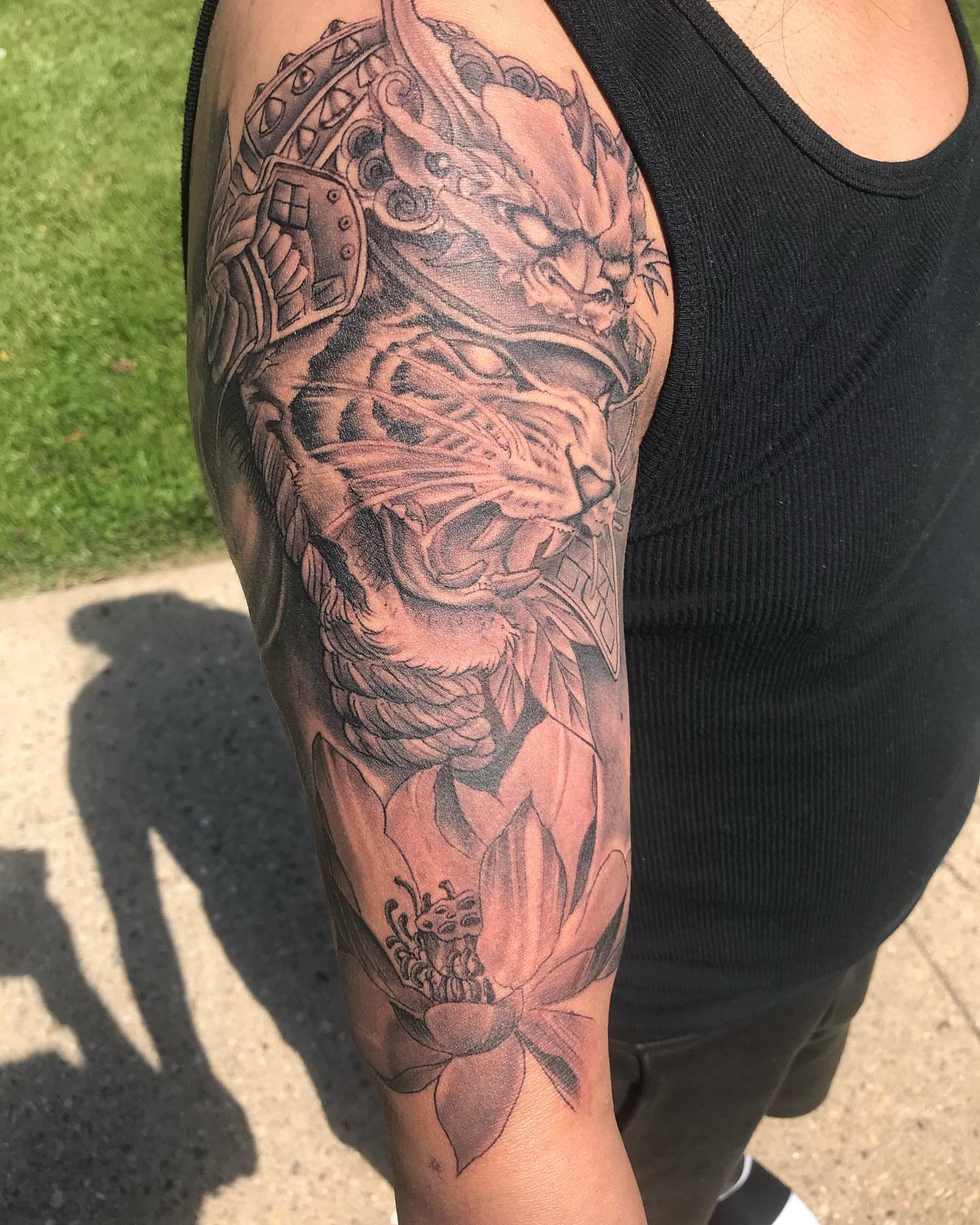 Tattoo by @oscartattoo — black_and_grey, realism