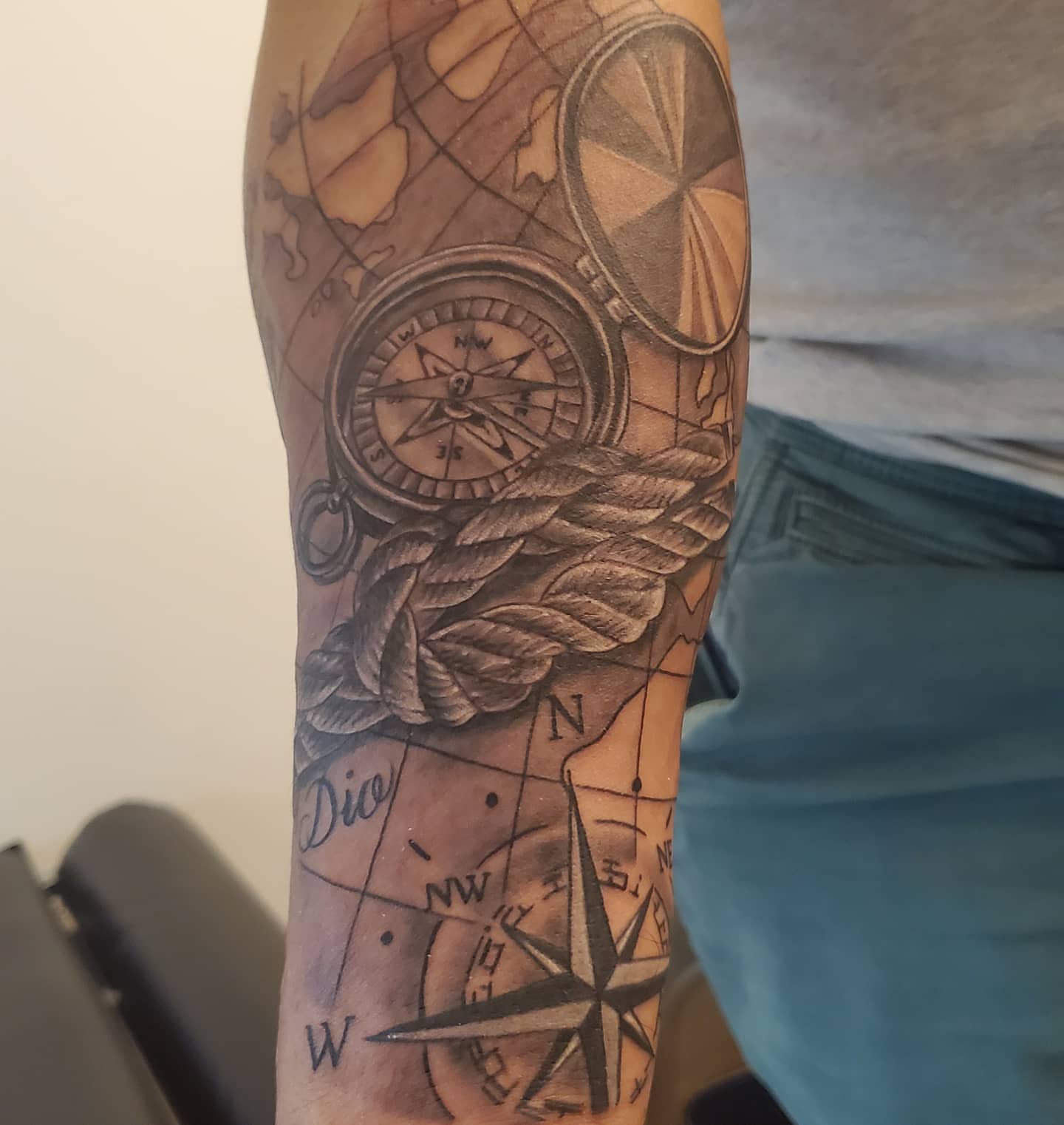 Tattoo by @jonnyriostattoo — black_and_grey, realism