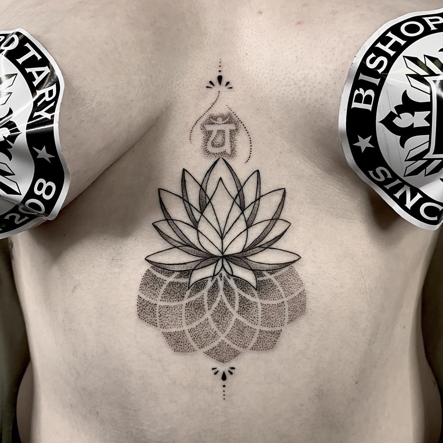 Tattoo by @ohmydarlingtattoos — dotwork, black_and_grey