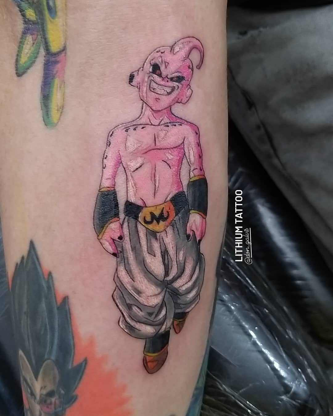 Jiren anime tattoo on the forearm by Chris galvis, Charlotte, North Carolina