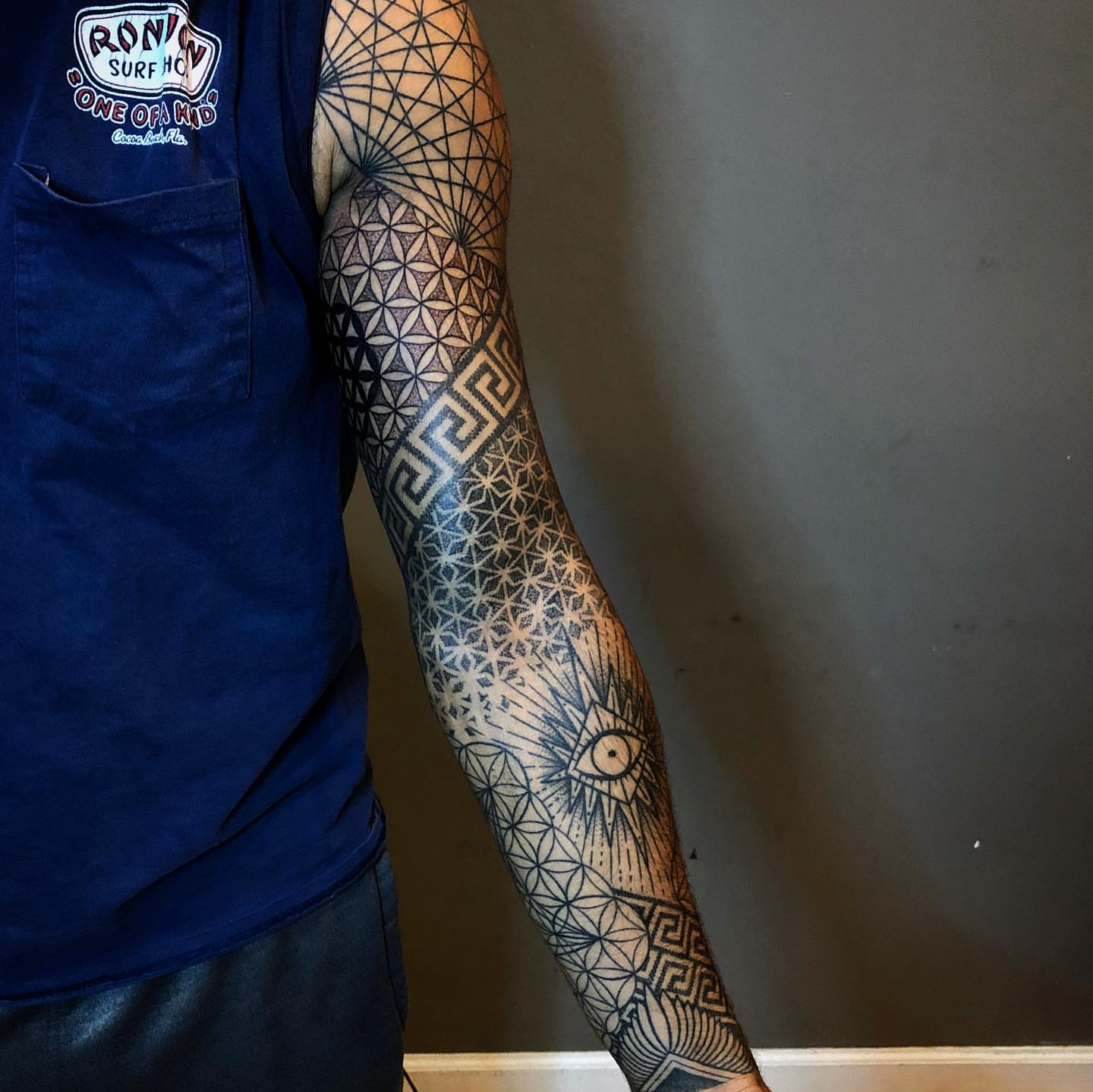 Geometric patterns geometric tattoo on the forearm by @jettaturas, New City, New York