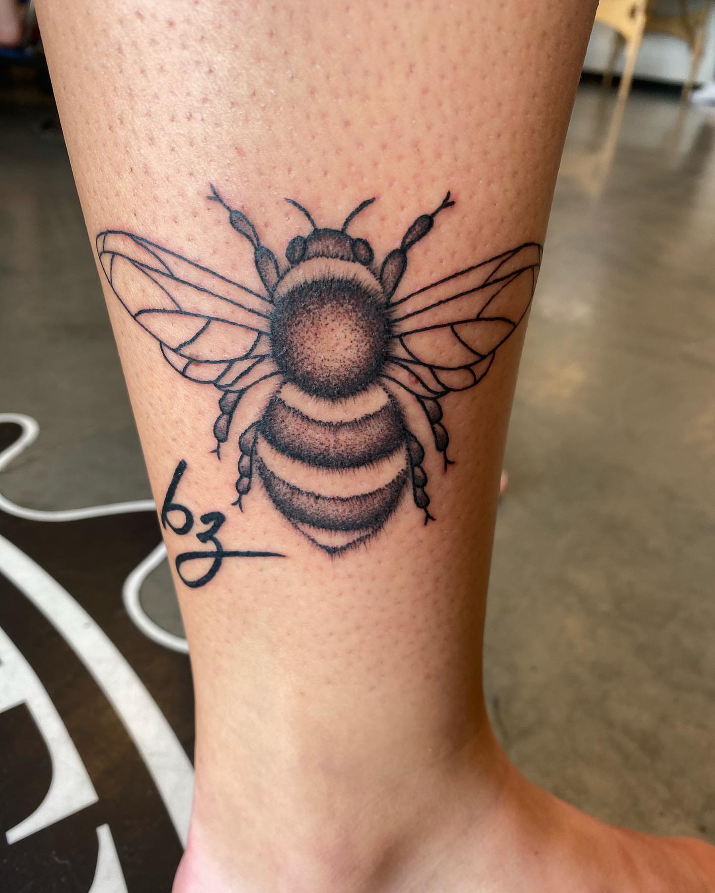 Tattoo by @queenieink — black_and_grey