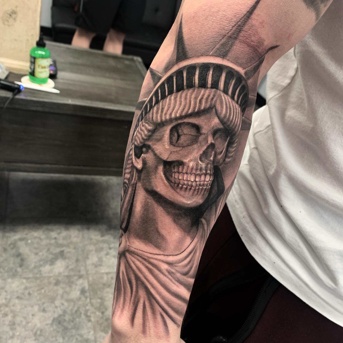 Tattoo by @bradbodenbendertattoos — realism, black_and_grey