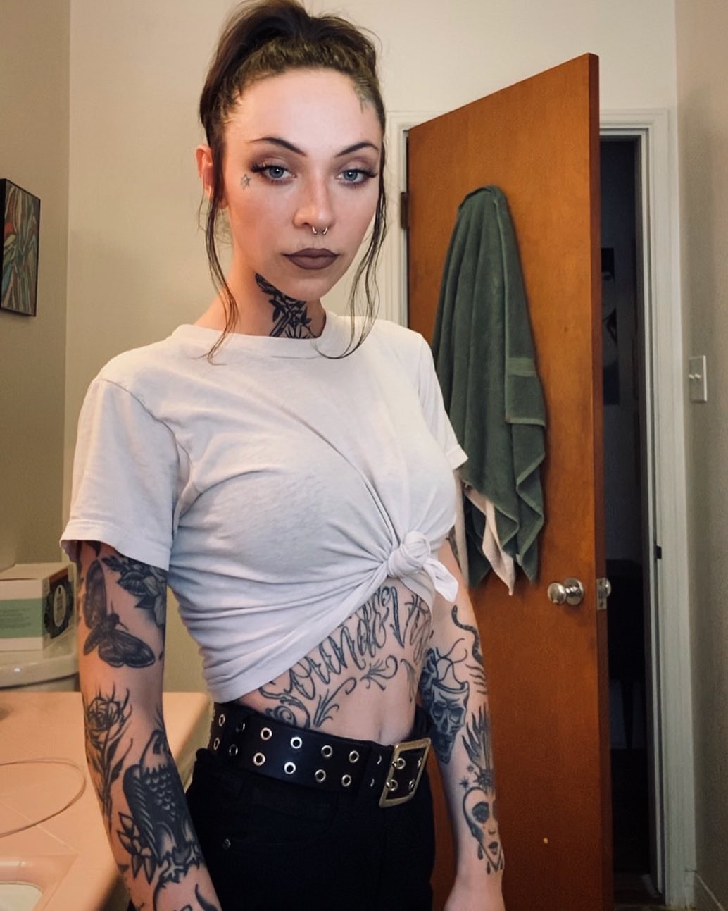 Tattooed torso black and grey tattoo on the torso by Payton Prentice