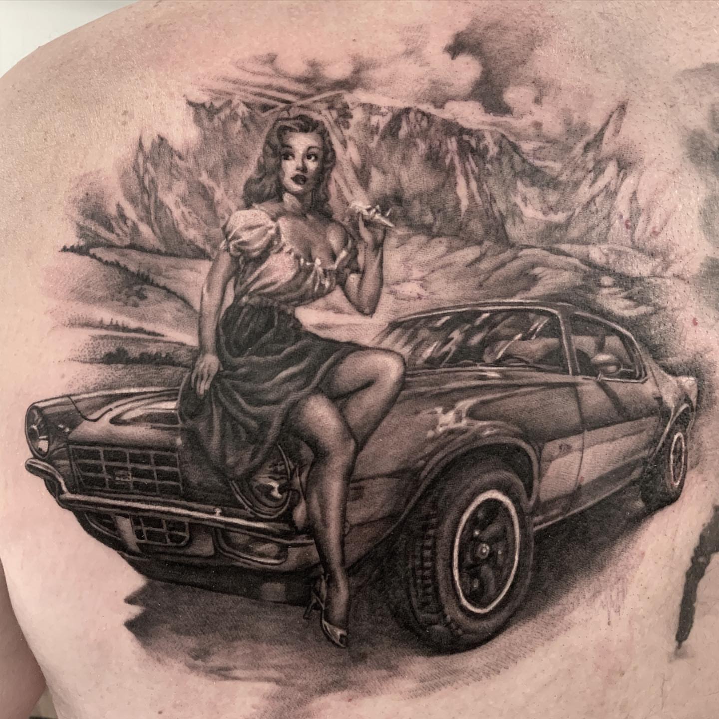 Tattoo by @roveink — black_and_grey, realism