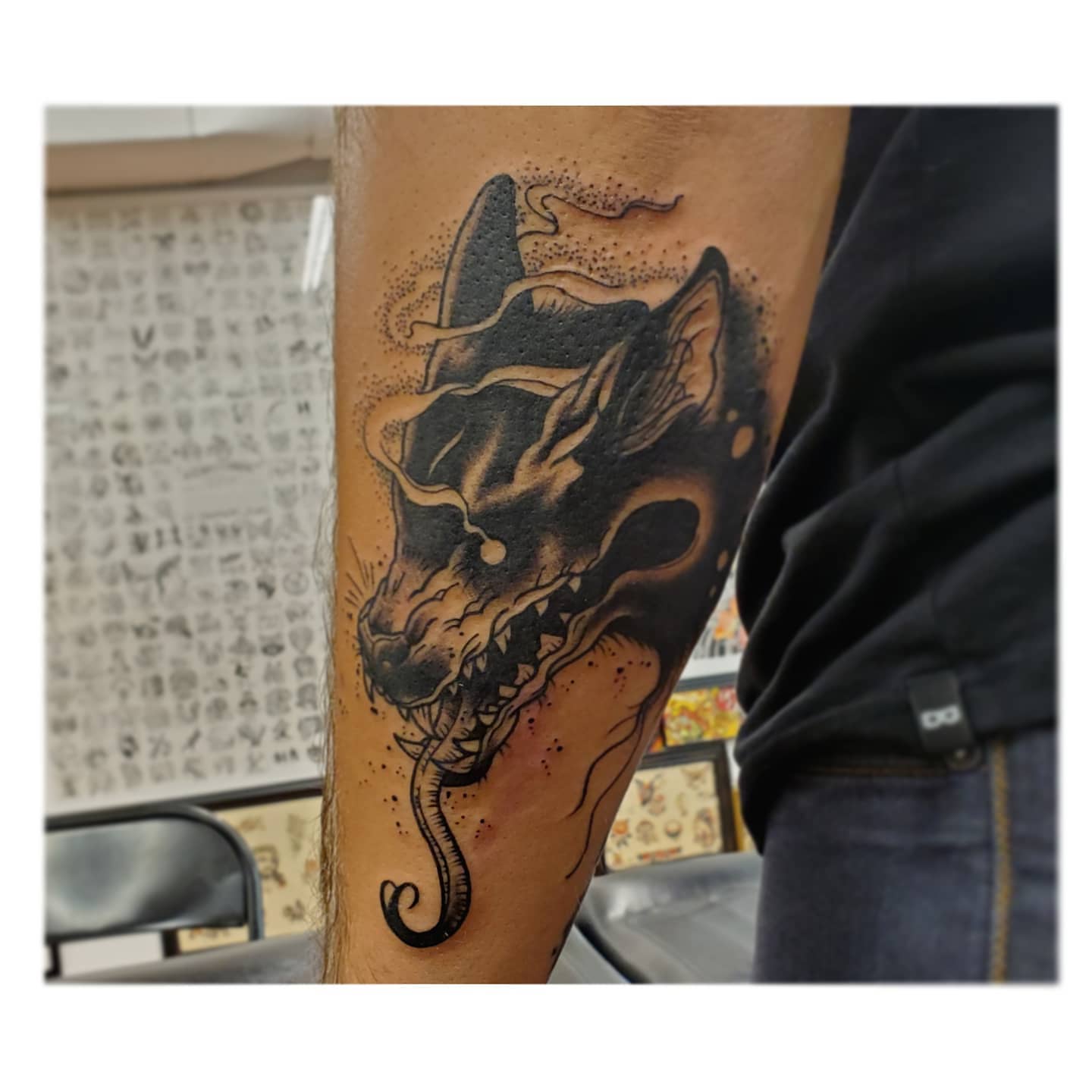 Tattoo by @katy_did_it — dotwork, black_and_grey
