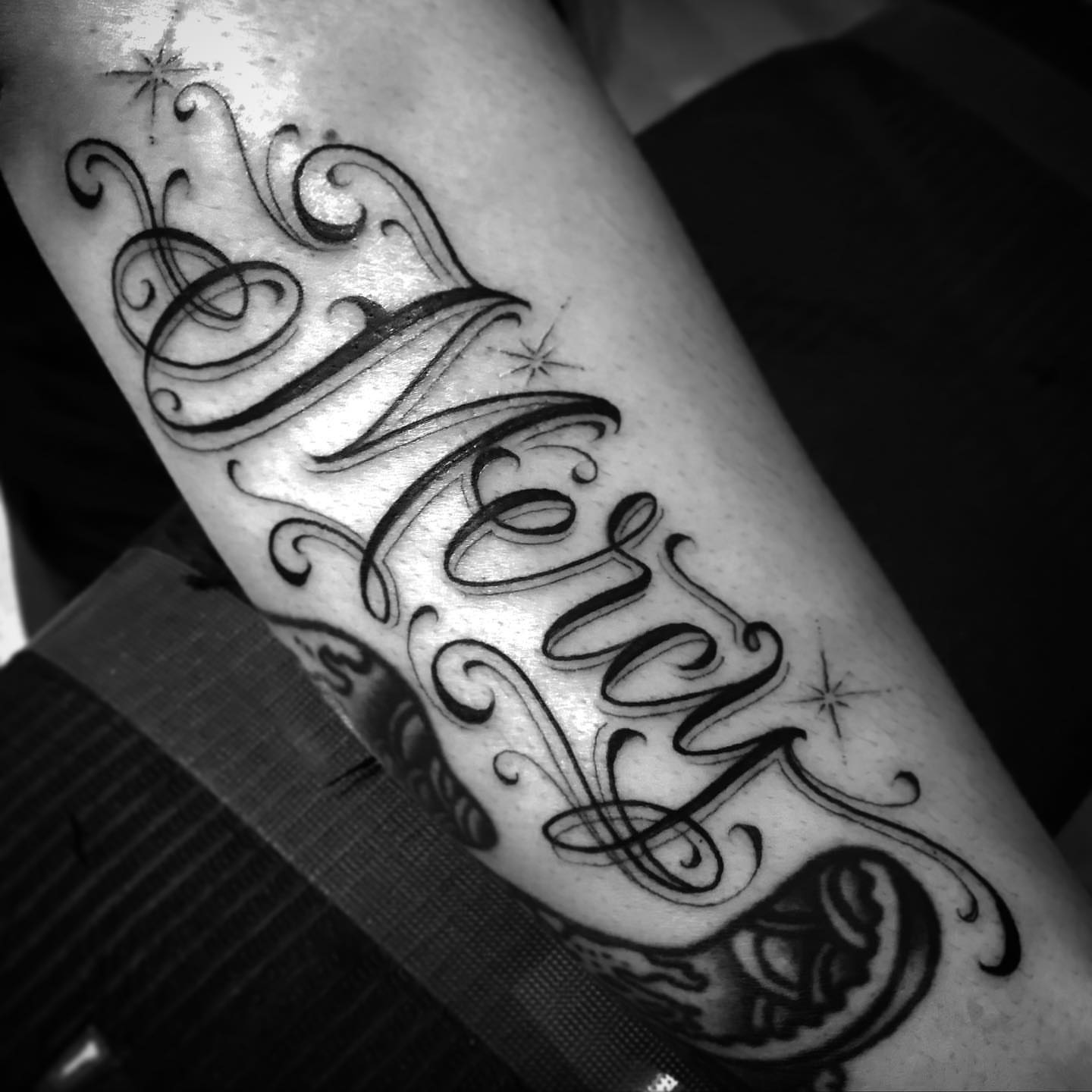 Script lettering lettering script tattoo on the forearm by π π π β π π π π
