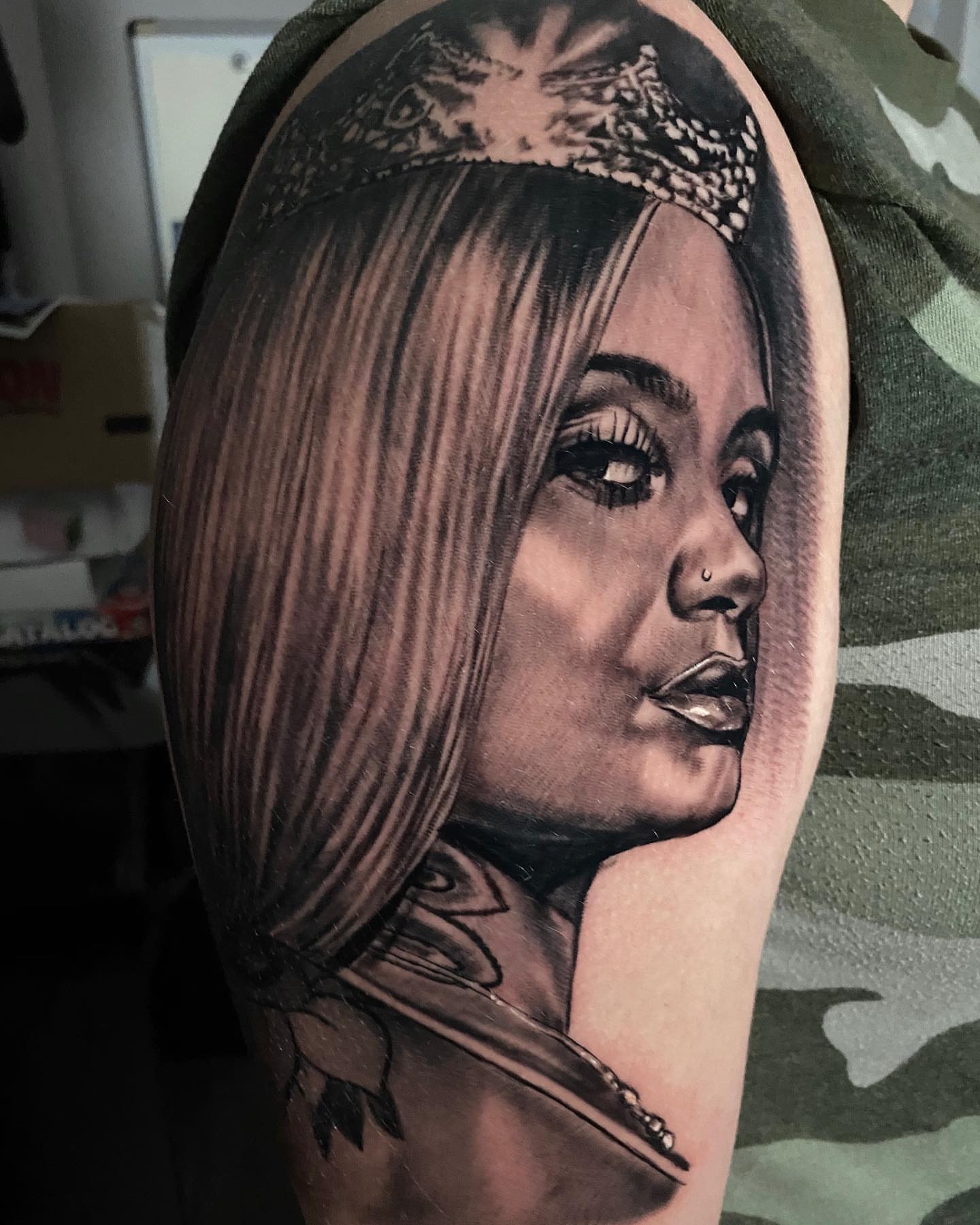 Tattoo by @b.cass_killingsword โ realism, black_and_grey