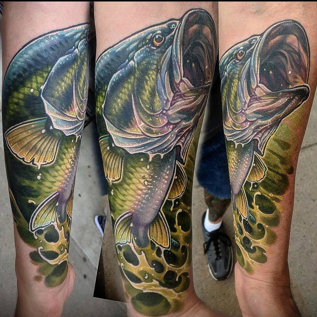 Fish realism tattoo on the forearm by Matt Driscoll