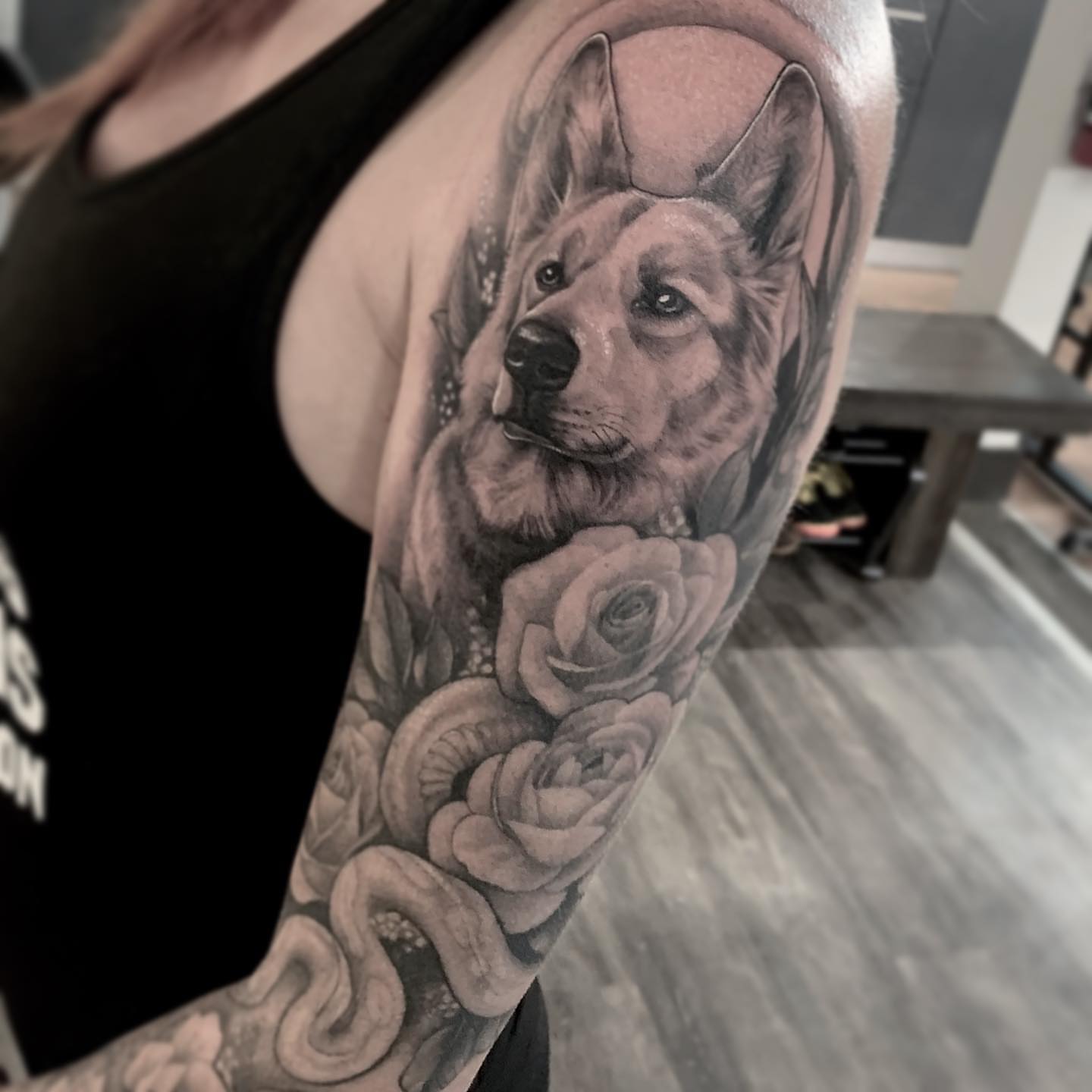 Tattoo by @missautumndancer — realism, black_and_grey