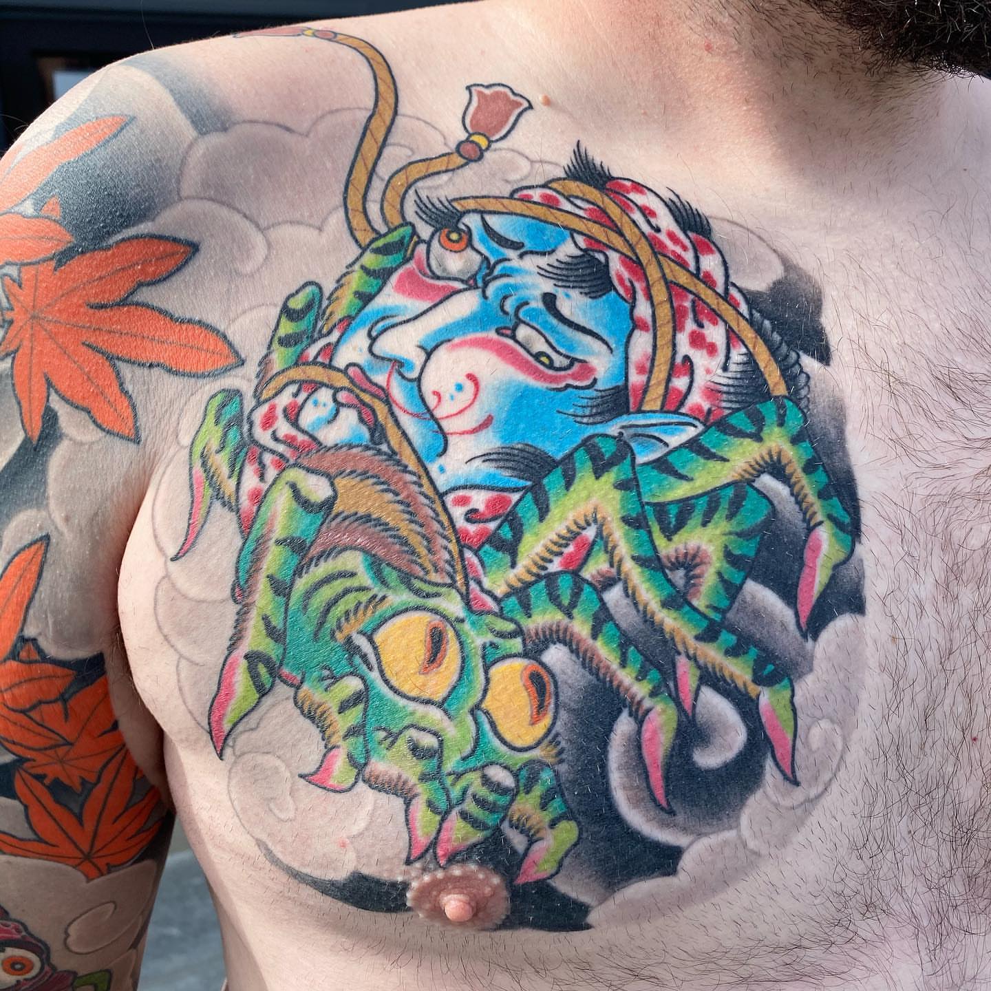 Tattoo by @chrismfmartini — american_traditional, dotwork