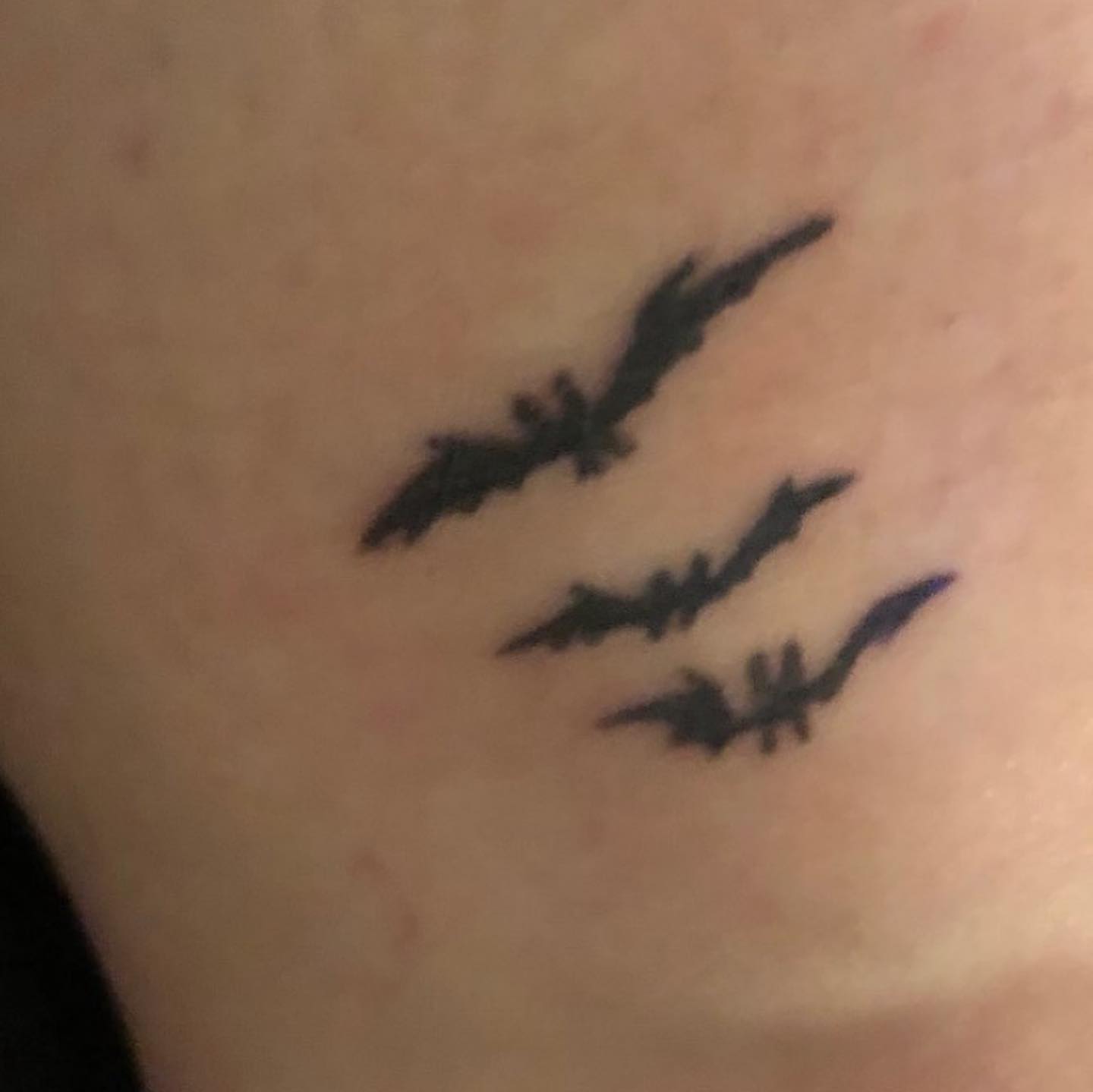 Bats black and grey tattoo on the forearm by Daniel Monyongo