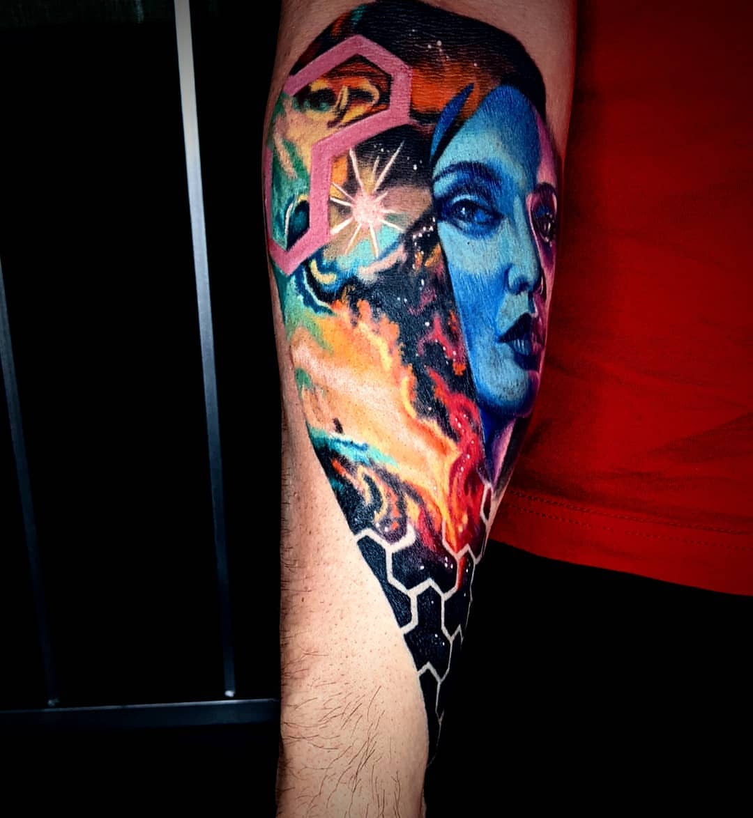 Tattoo by @solasjansentattoo — geometric, surrealism