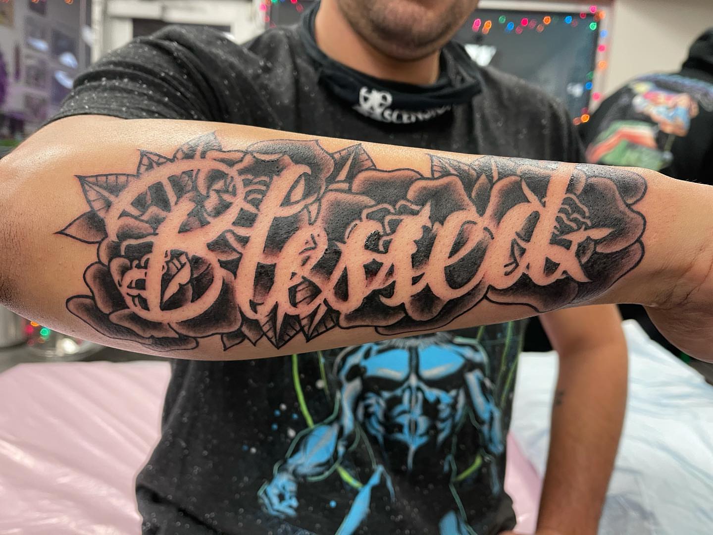 Tattoo by @queenieink — lettering_script