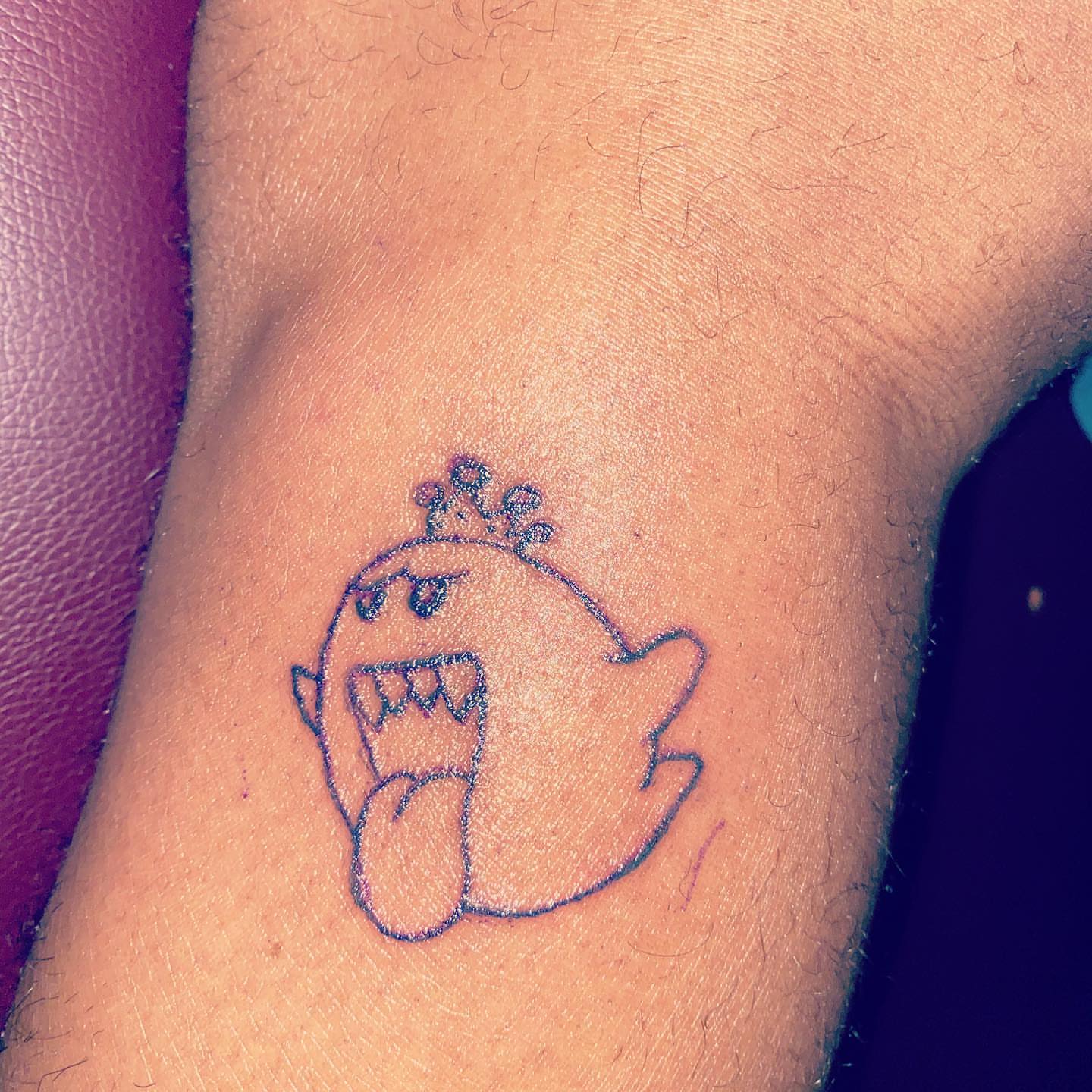Angry bird dotwork tattoo on the forearm by Daniel Monyongo