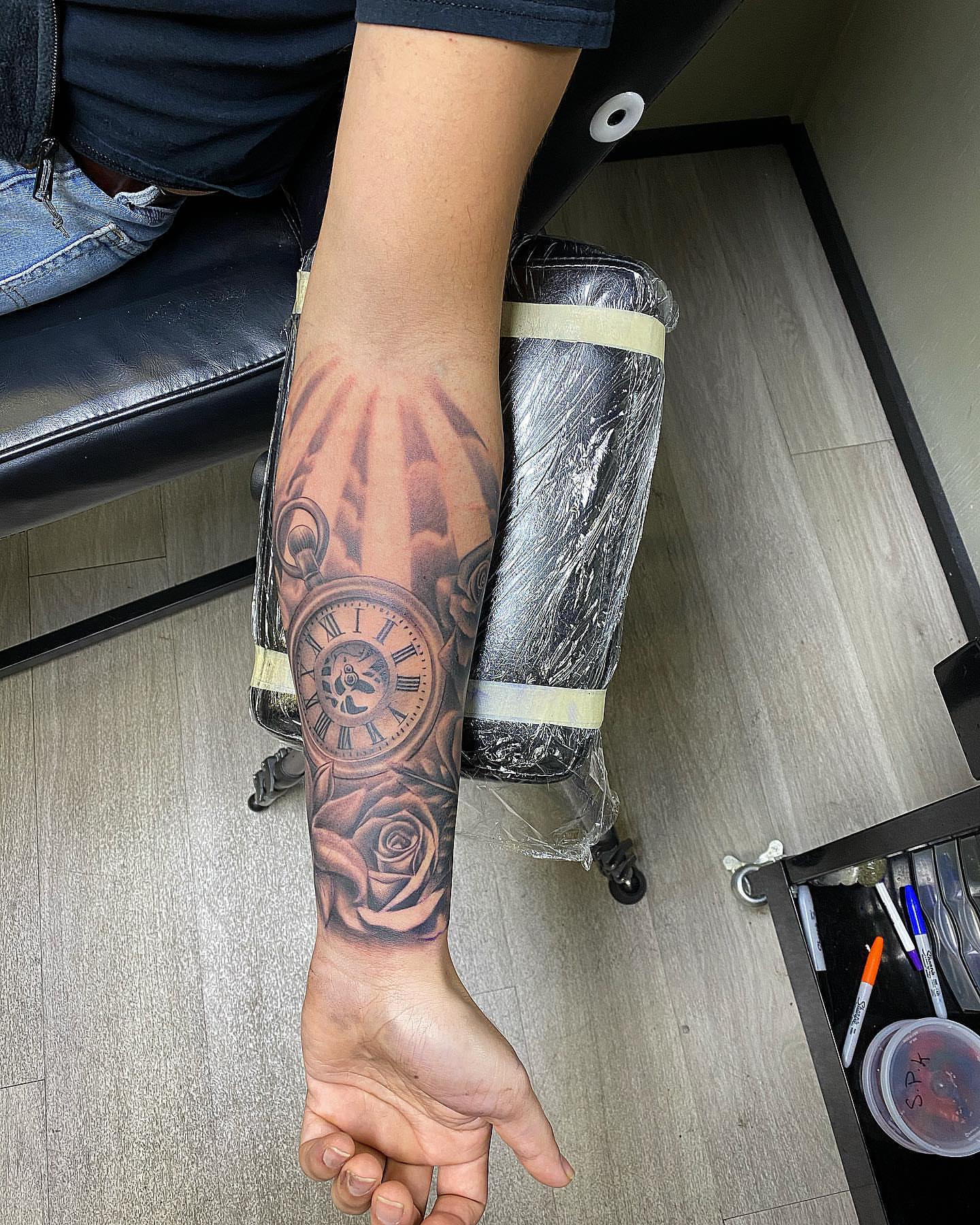 Tattoo by @allbluehundreds — black_and_grey, realism