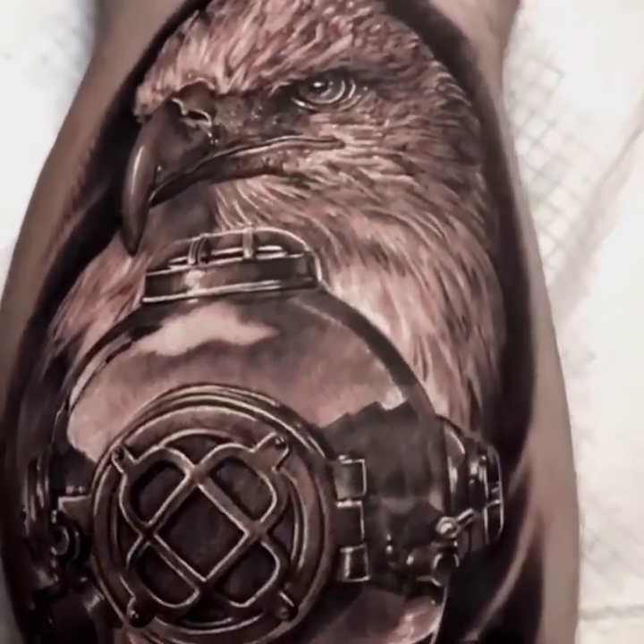 Tattoo by @tat2va — realism, black_and_grey