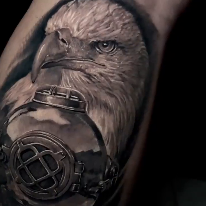 Tattoo by @tat2va — realism, black_and_grey