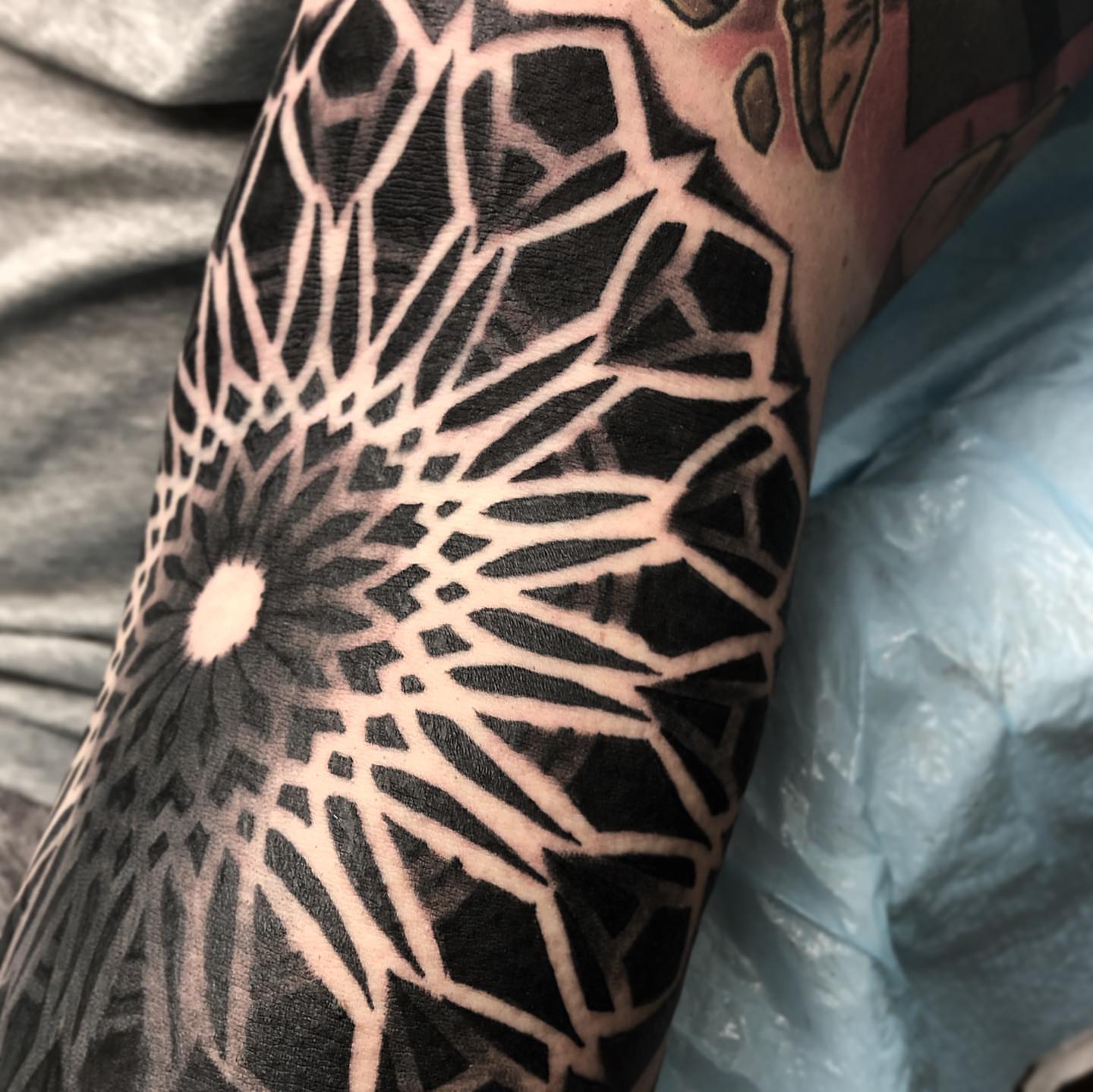 Geometric pattern geometric tattoo on the forearm by Steven Campbell, Kansas City, Missouri