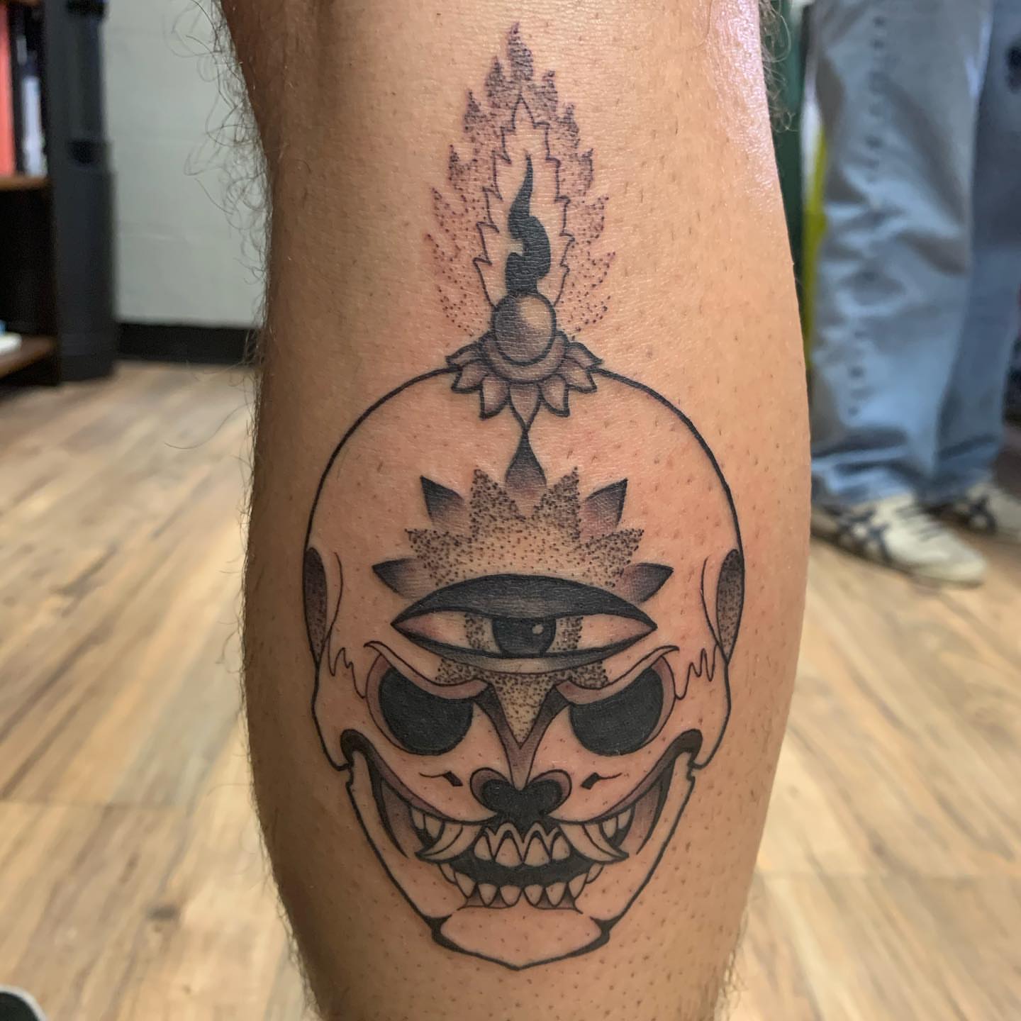 Tattoo by @zopfism — american_traditional, dotwork