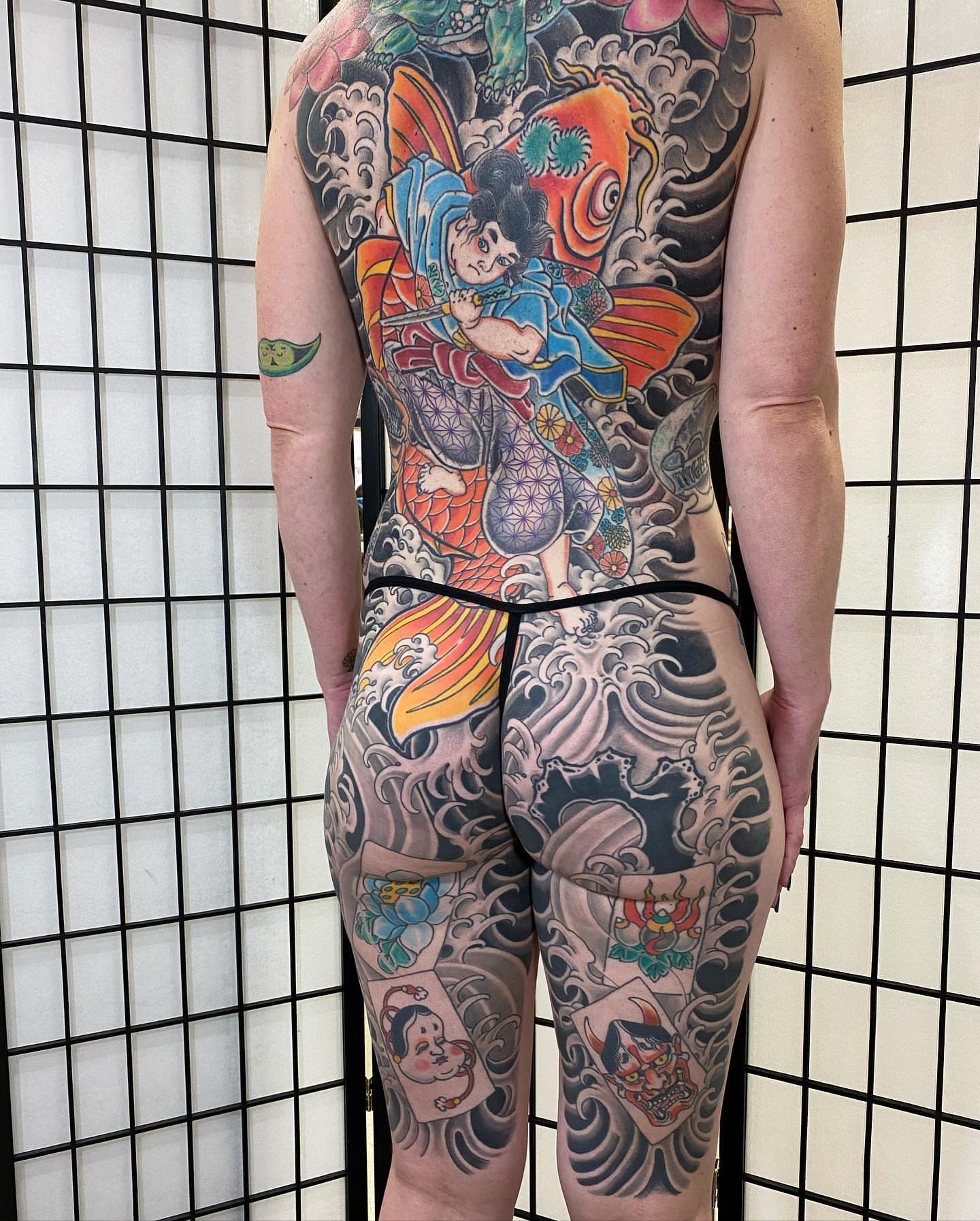 Japanese Irezumi japanese irezumi tattoo on the torso by B e A U B R A D y, Costa Mesa, California