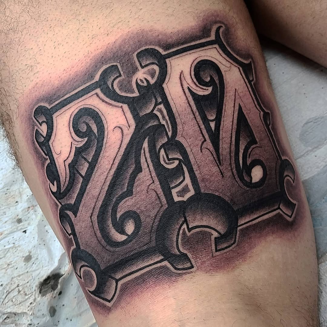 Tattoo by @mr.scriptkeeper — lettering_script, black_and_grey
