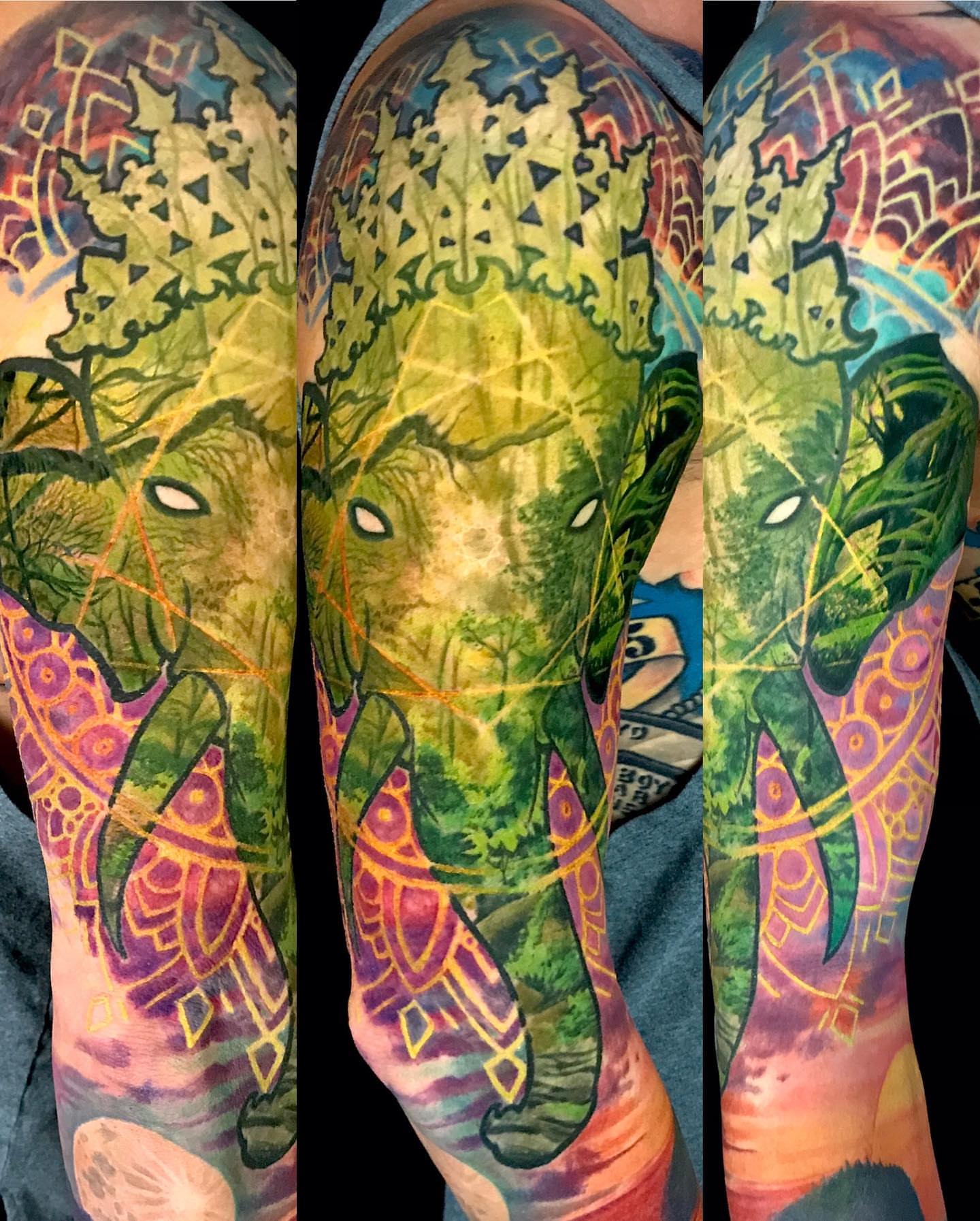 Tattoo by @dominicktattoo — geometric, watercolor