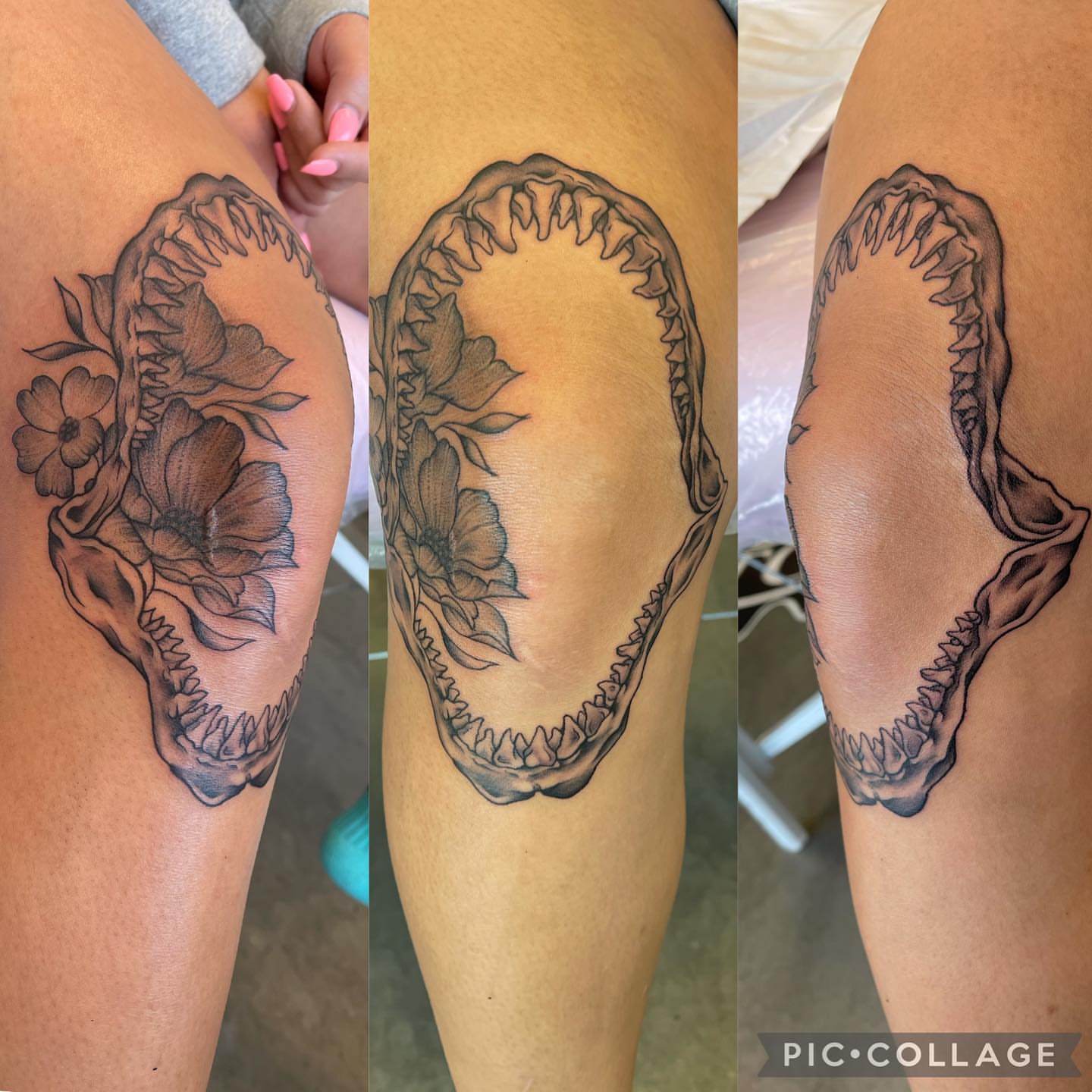Tattoo by @queenieink — black_and_grey
