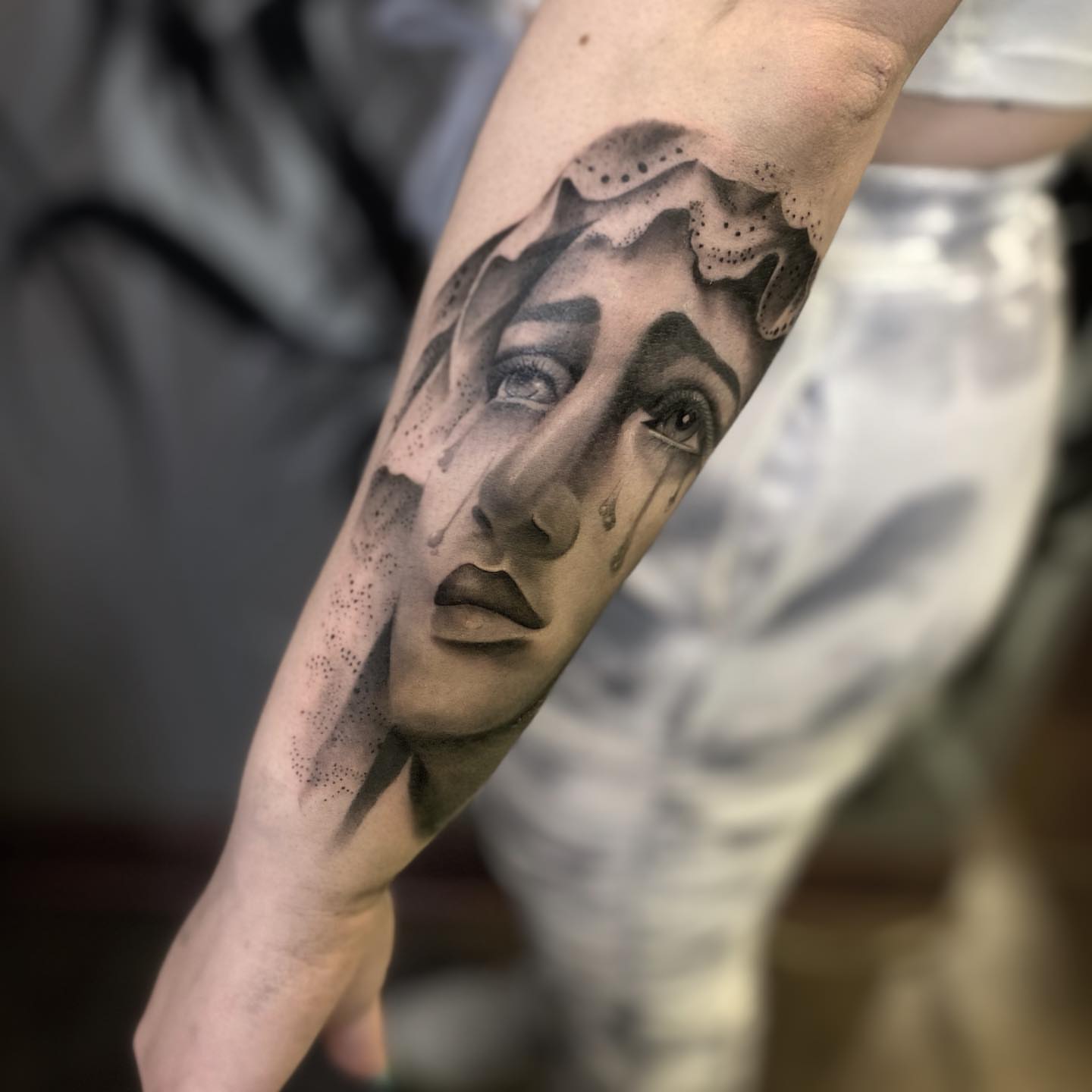 Tattoo by @ambergram_chicago — dotwork, realism