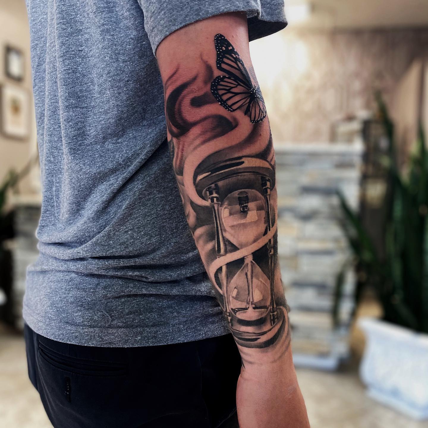 Mechanical engine realism tattoo on the forearm by Aaron Carey, Salem, Oregon