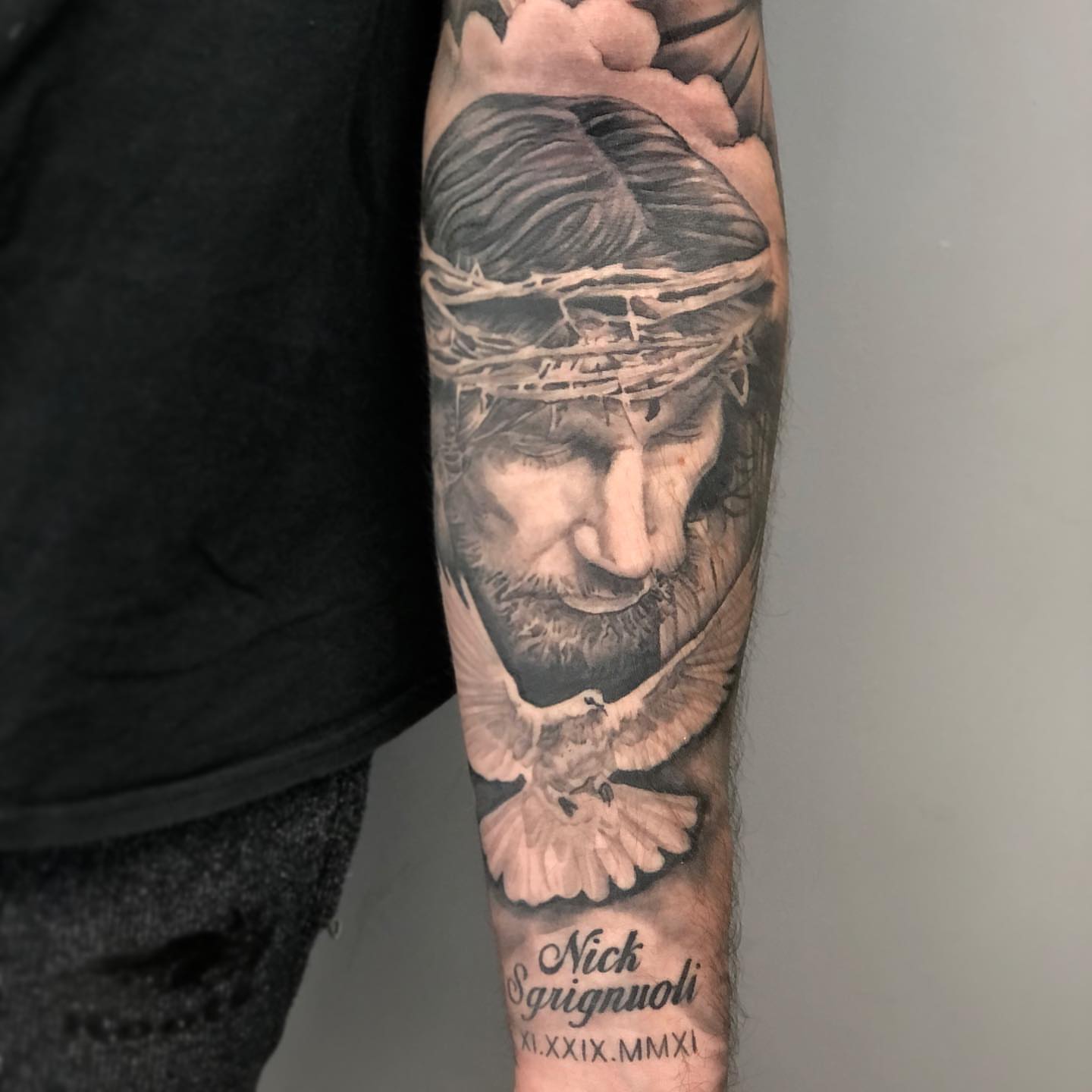 Tattoo by @mannyfacestattoo — realism, black_and_grey