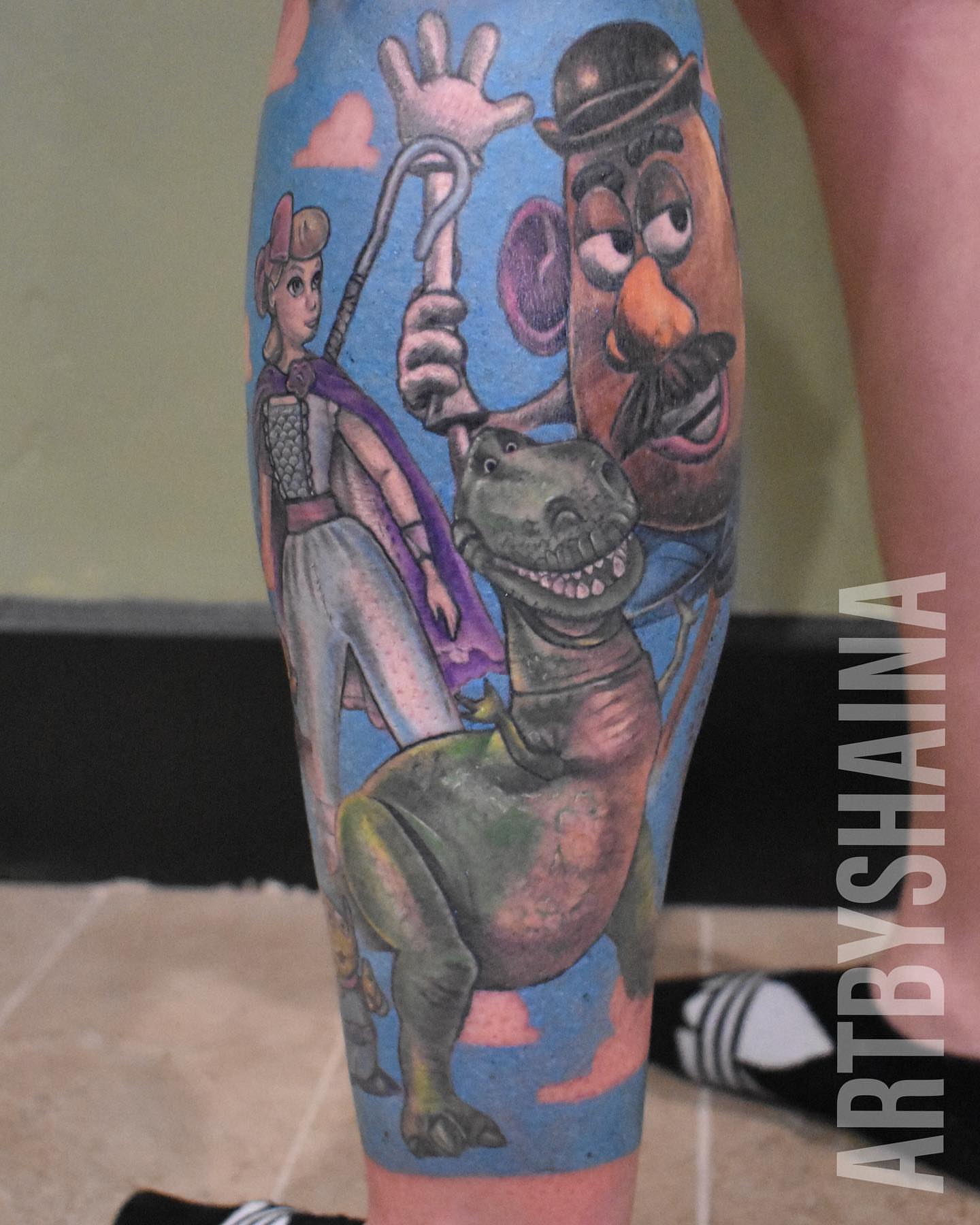 Toy story characters illustrative tattoo on the forearm by ππ·π°πΈπ½π°
