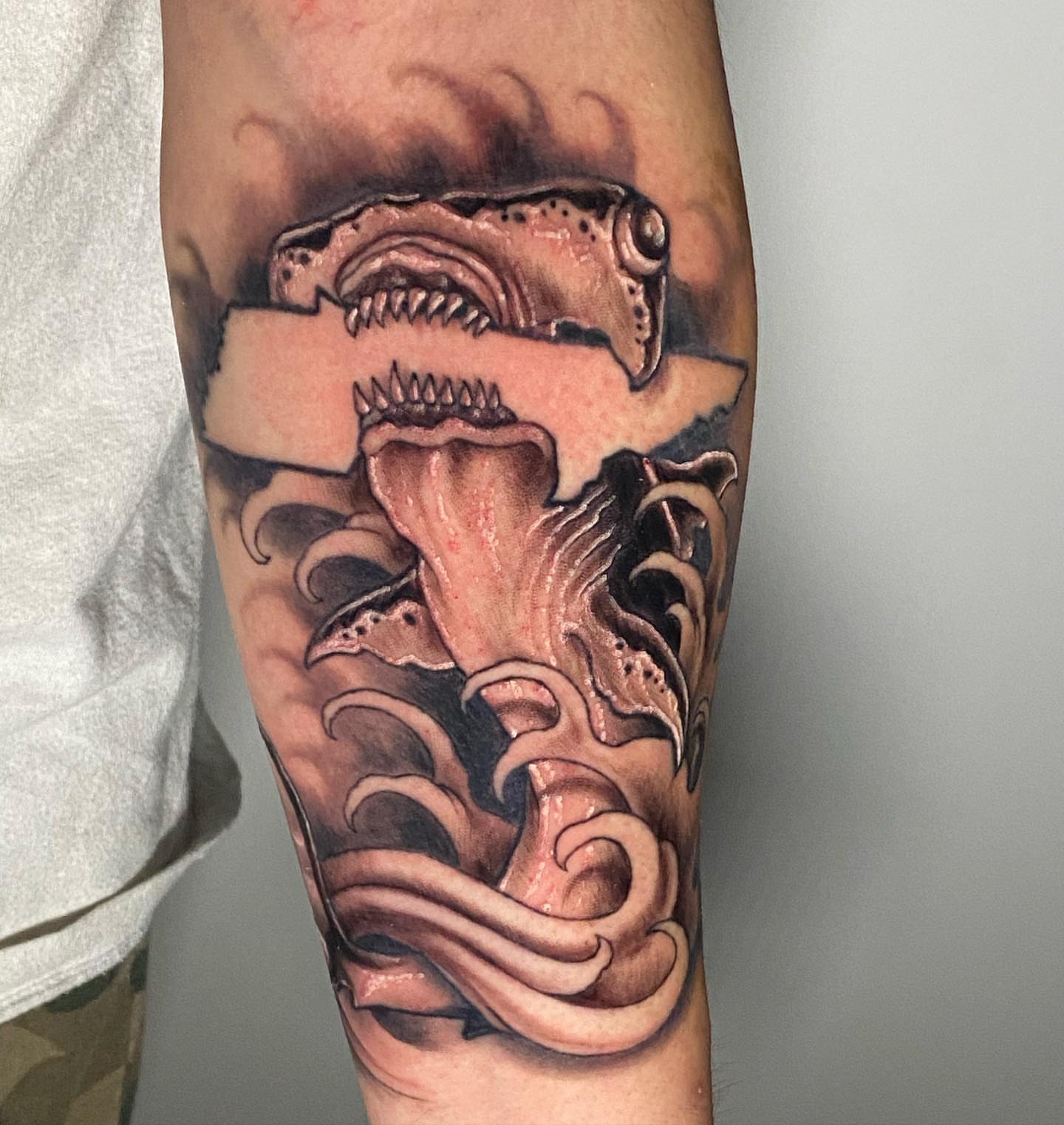 Tattoo by @jasonadkinstattoo — black_and_grey