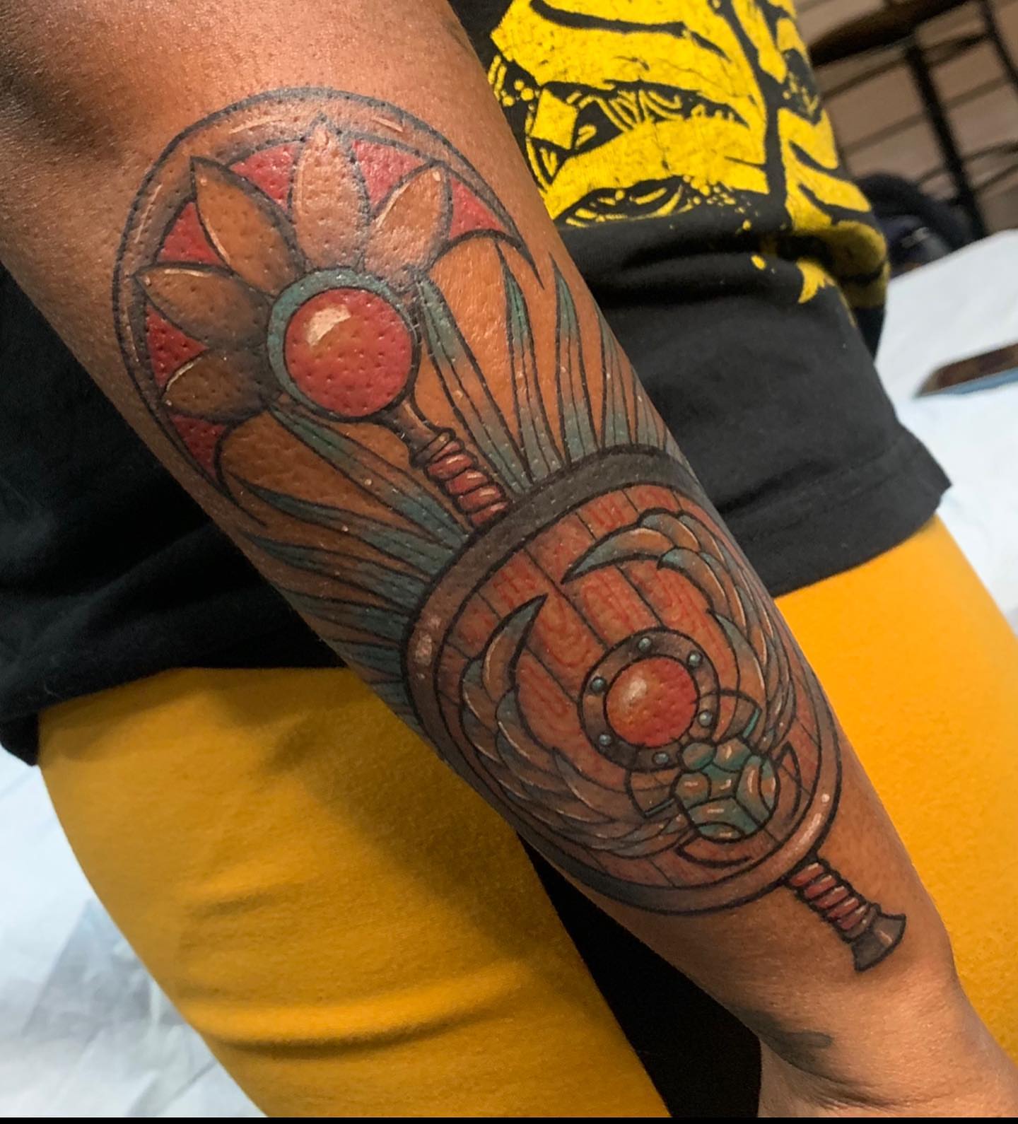 Geometric design geometric tattoo on the forearm by Cortney Norton
