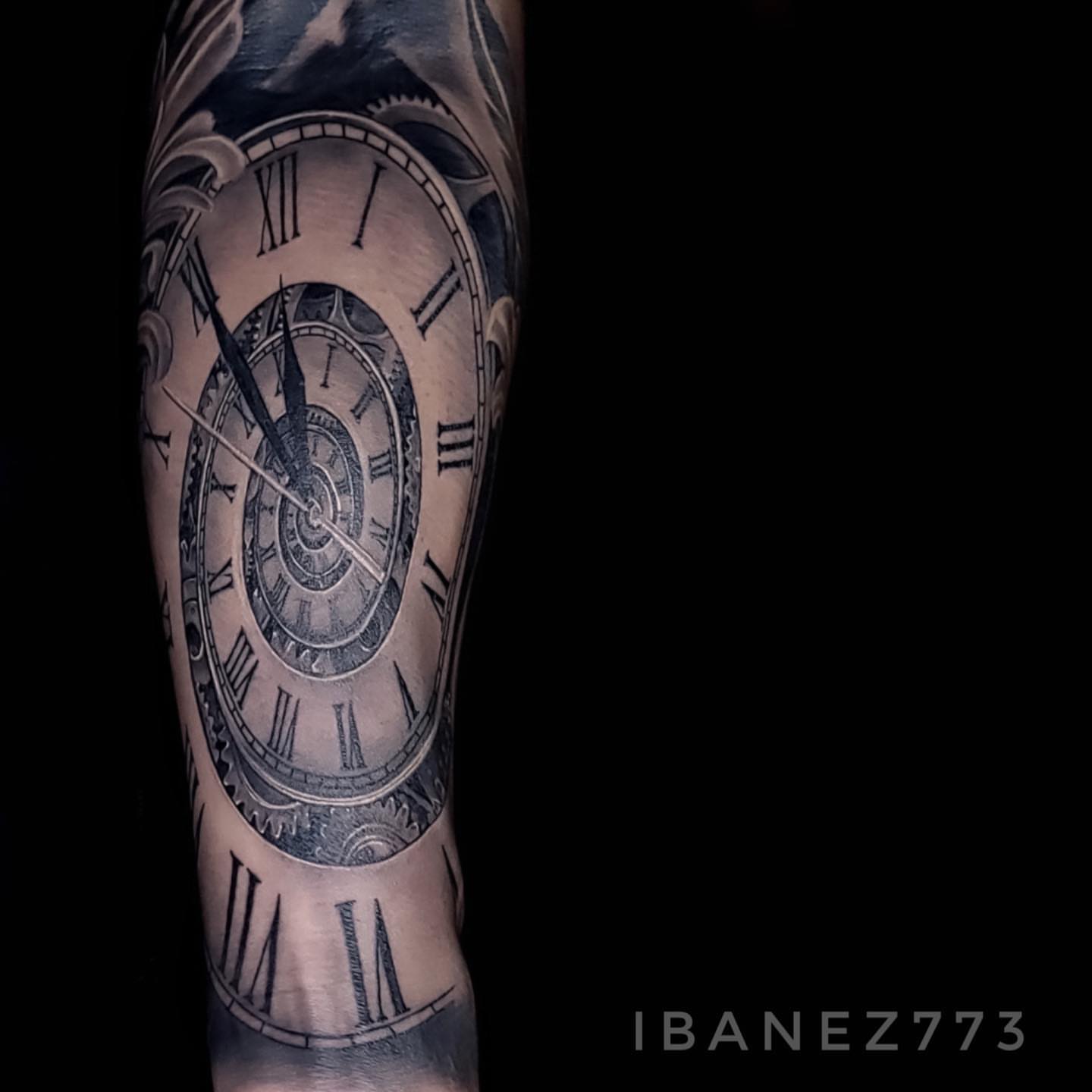 Tattoo by @ibanez773 — black_and_grey