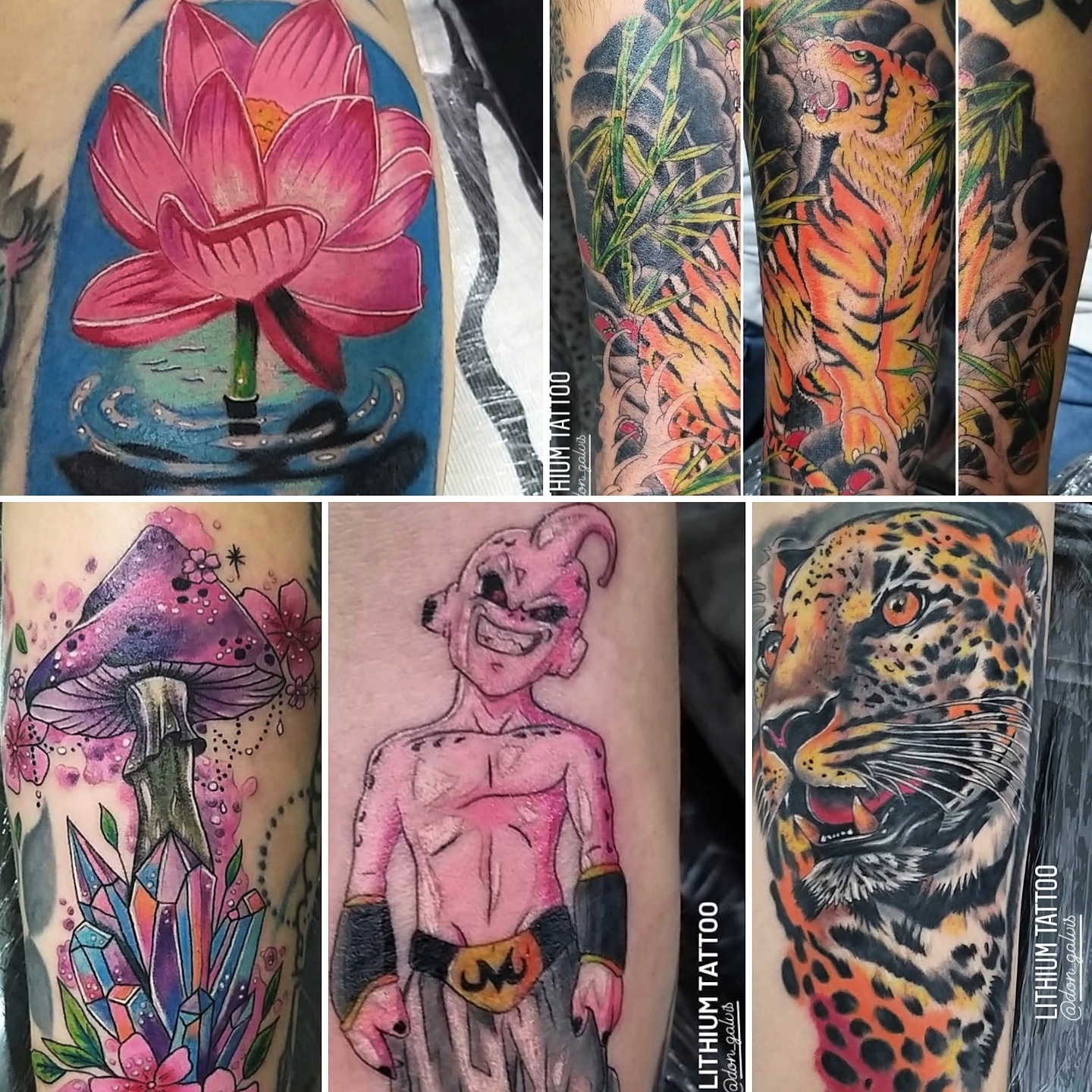 Lotus flower new school tattoo on the upper arm by Chris galvis, Charlotte, North Carolina