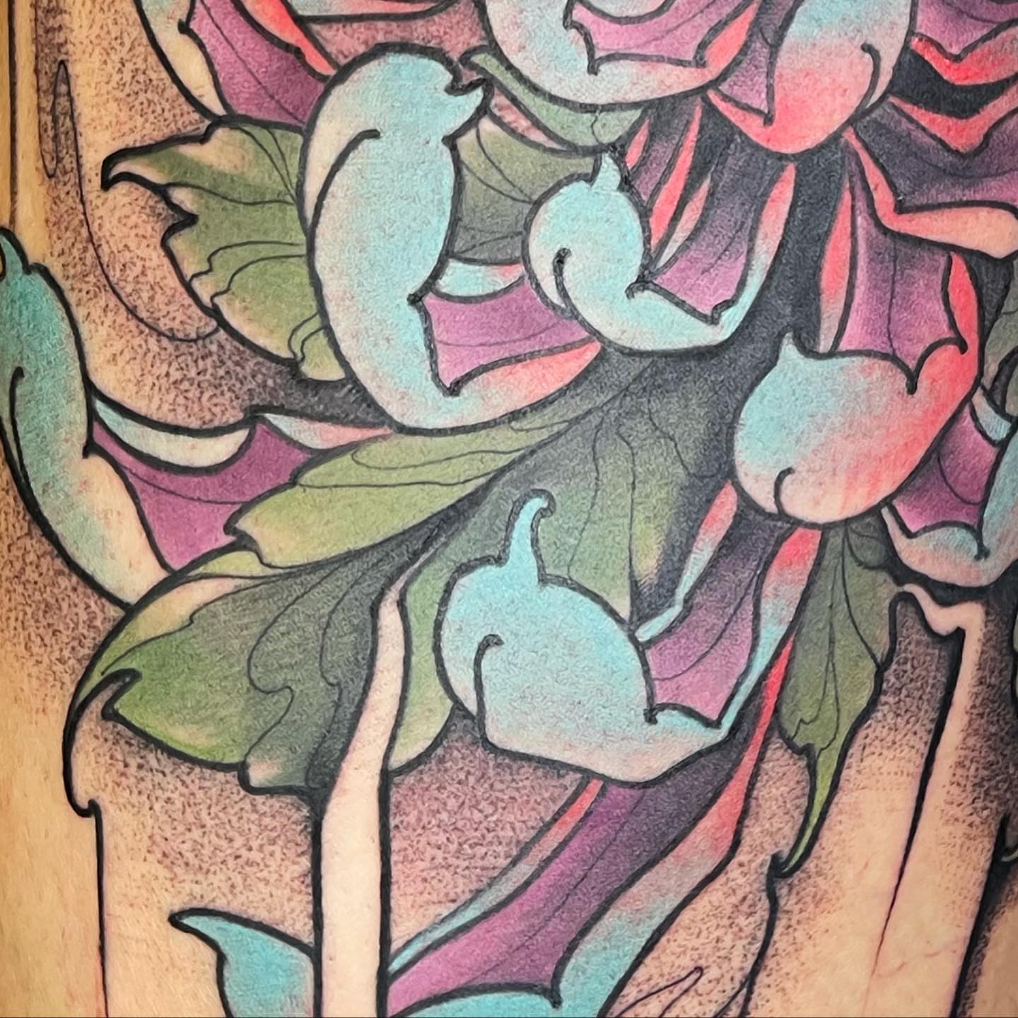Floral dotwork tattoo by ceci✨, Edinburg, Texas