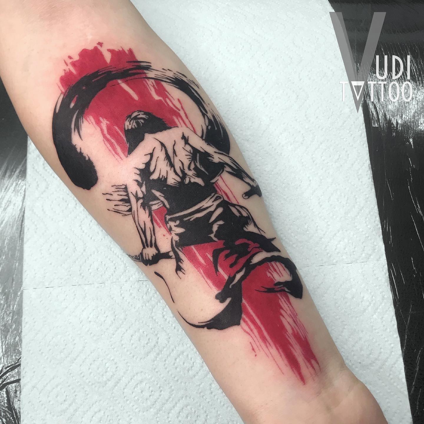 Tattoo by @vudi_tattoo — black_and_grey