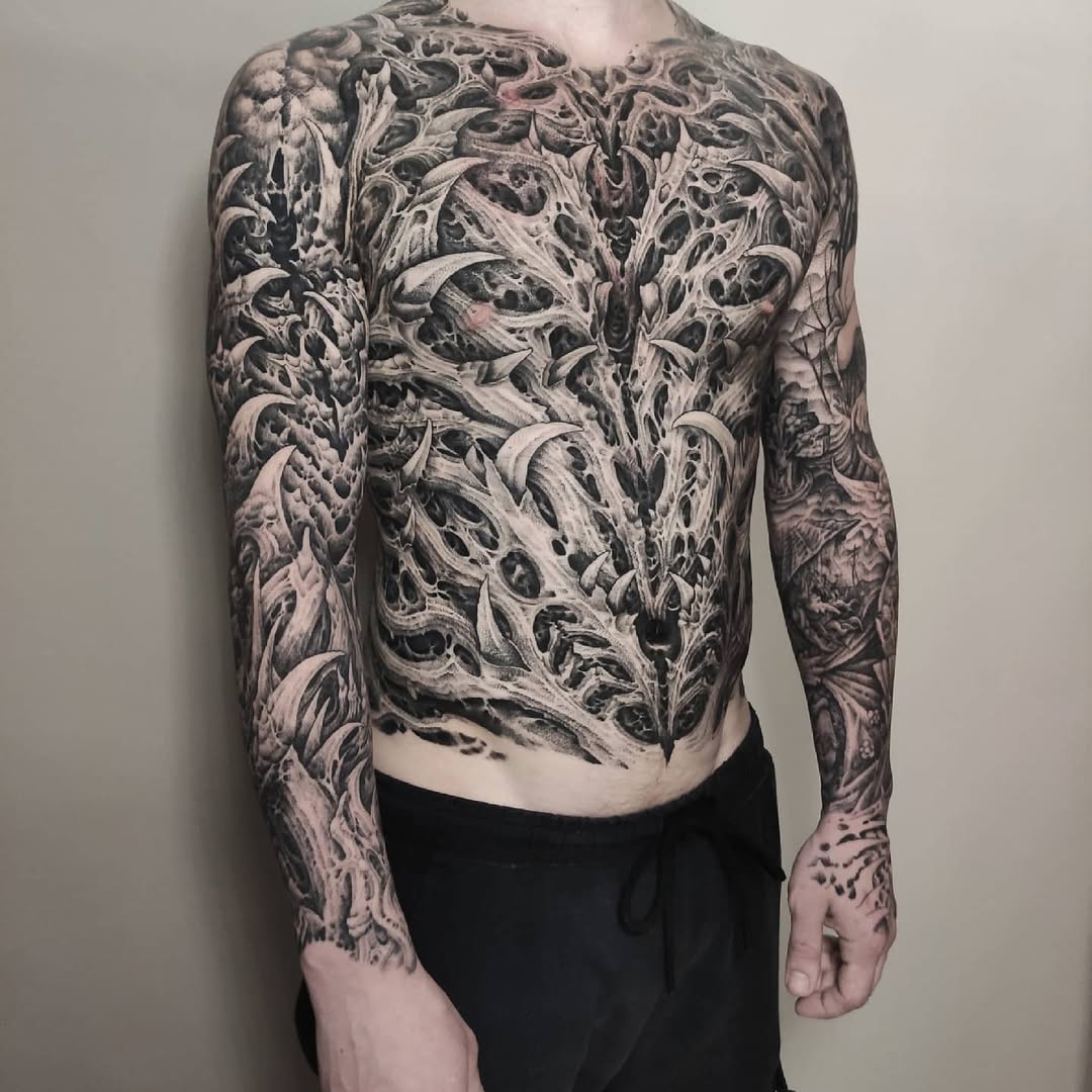 Tattoo by @dimaxmedusa — black_and_grey, dark_realism