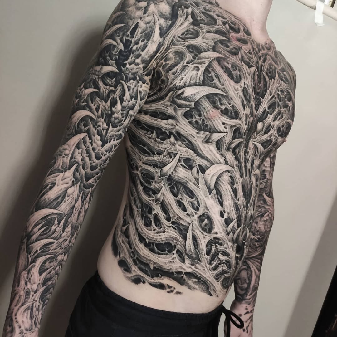 Tattoo by @dimaxmedusa — black_and_grey, dark_realism