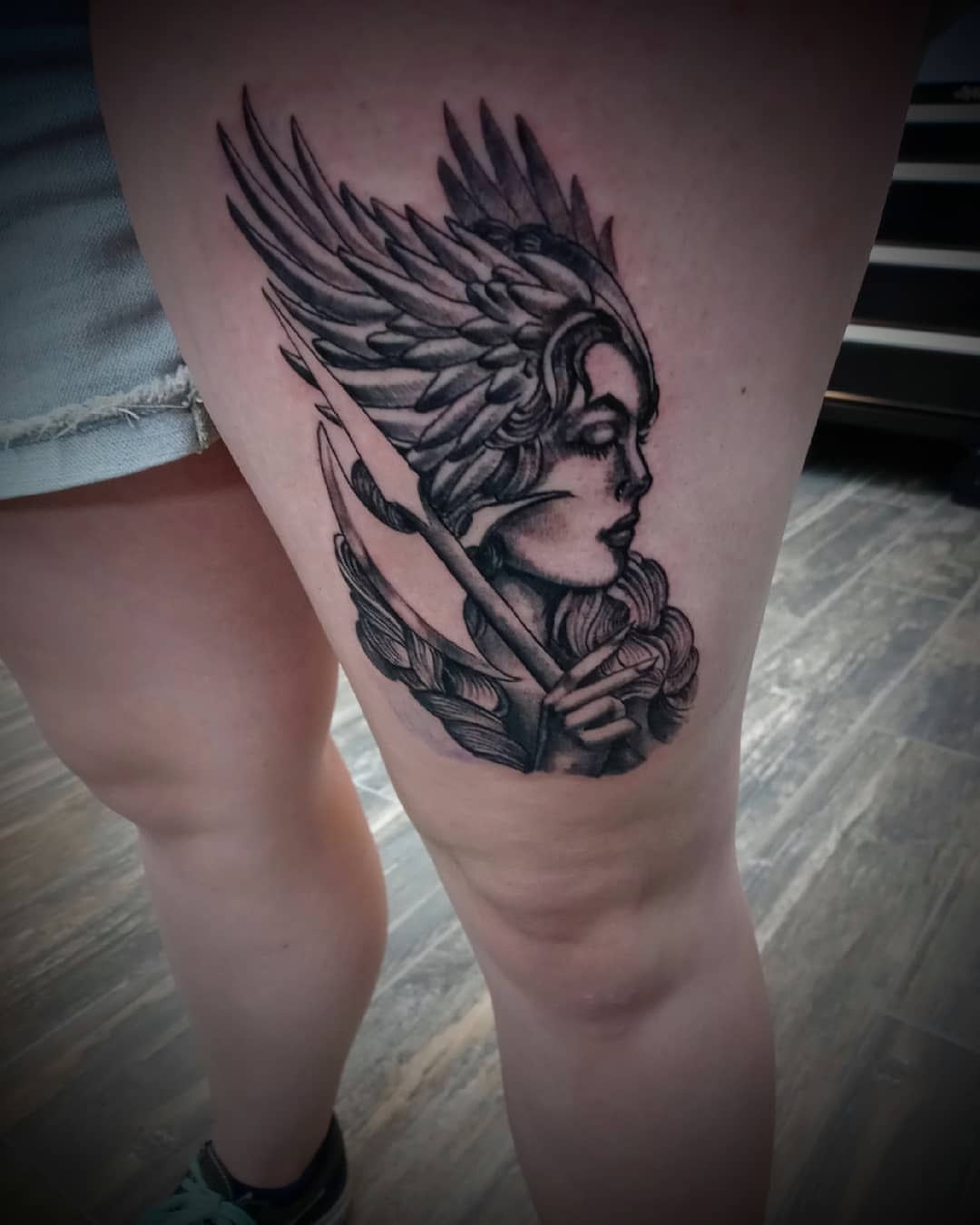 Tattoo by @kellykalani — black_and_grey