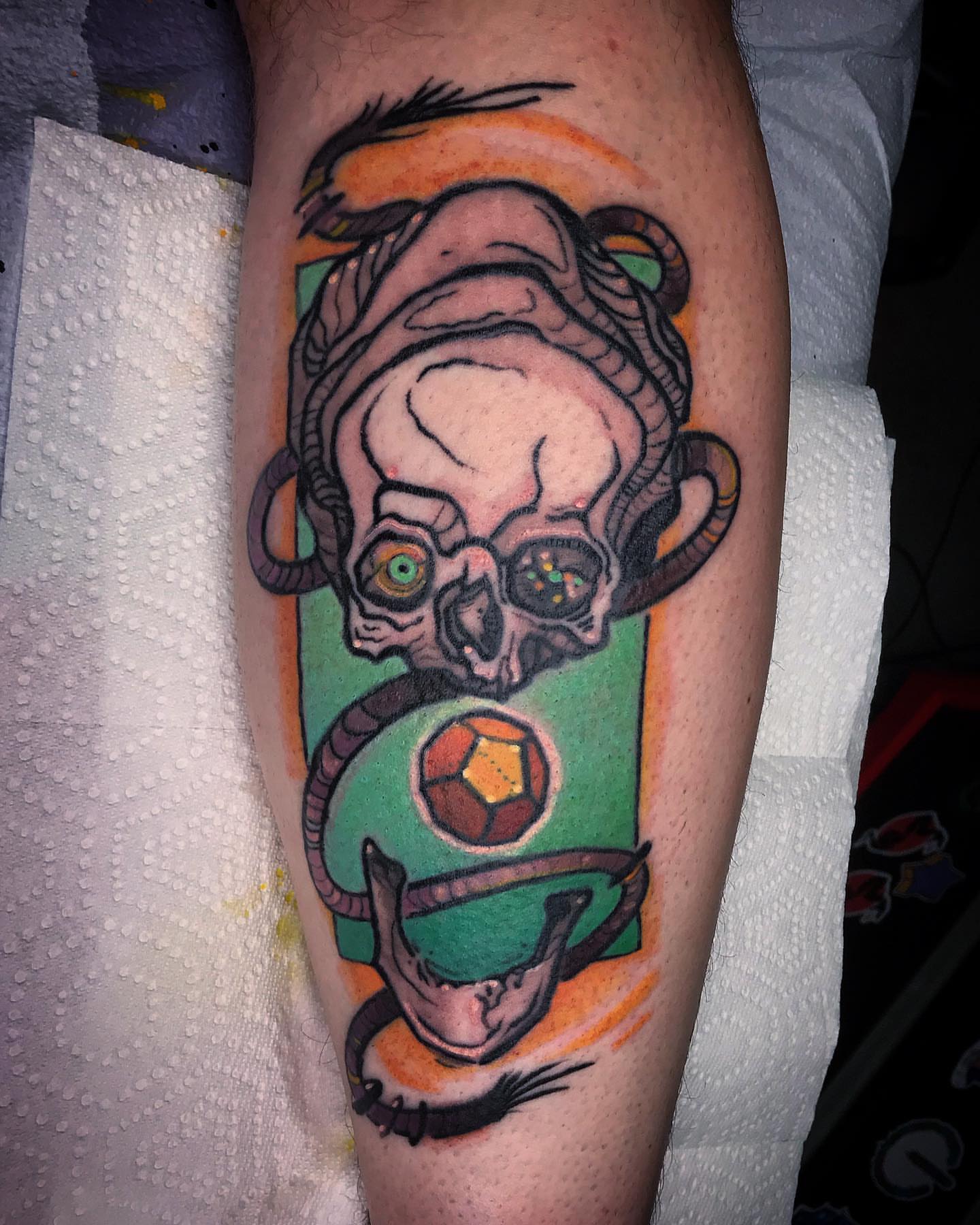Tattoo by @twinleaftattoo — geometric, surrealism
