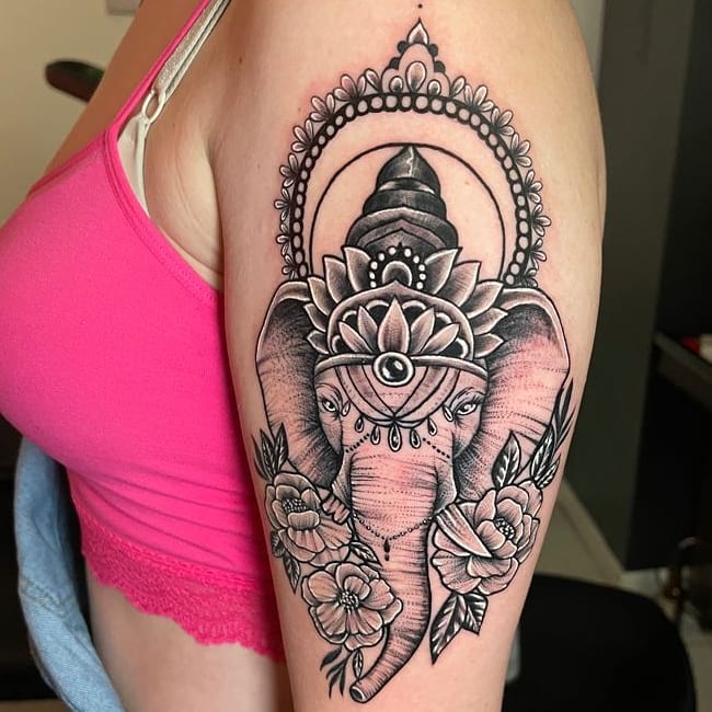 Tattoo by @jonnyriostattoo — black_and_grey, ornamental